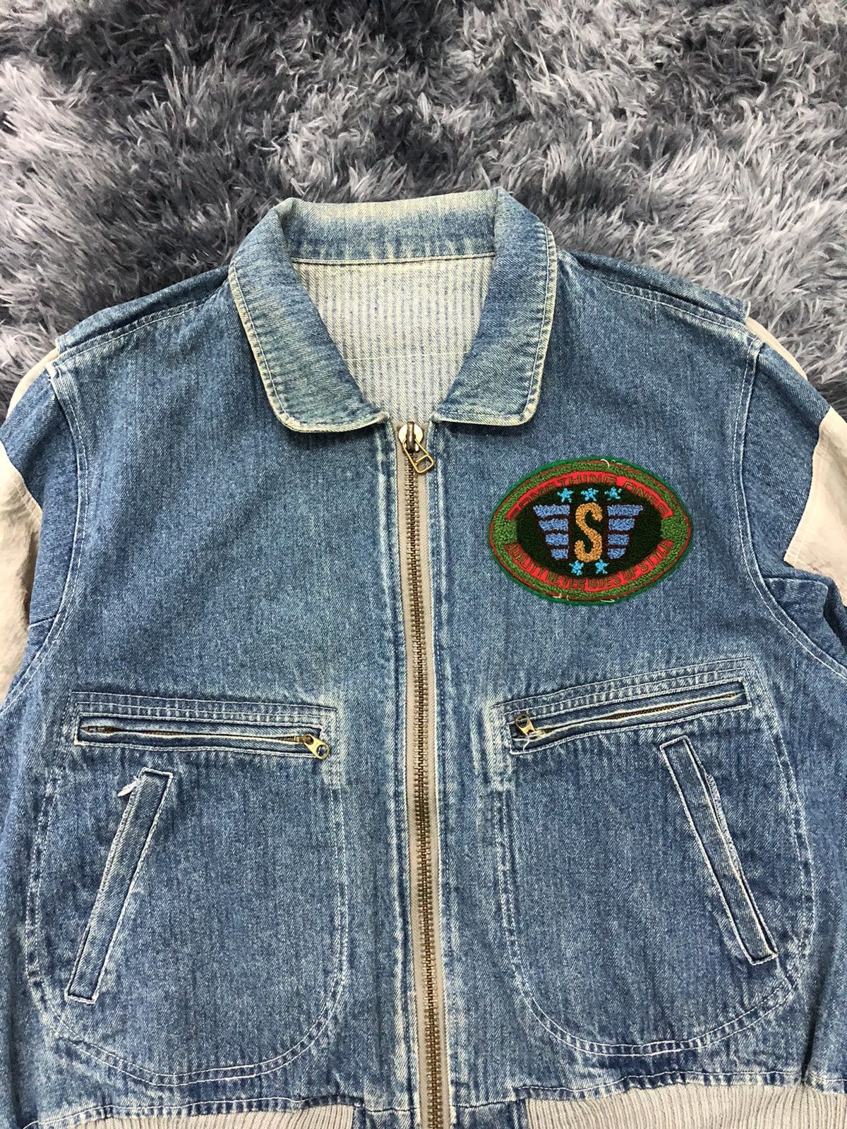 Edwin × Vintage 🔥Rare🔥1980s Edwin Bomber Zipper Jacket ( Something label ) Size US L / EU 52-54 / 3 - 8 Thumbnail