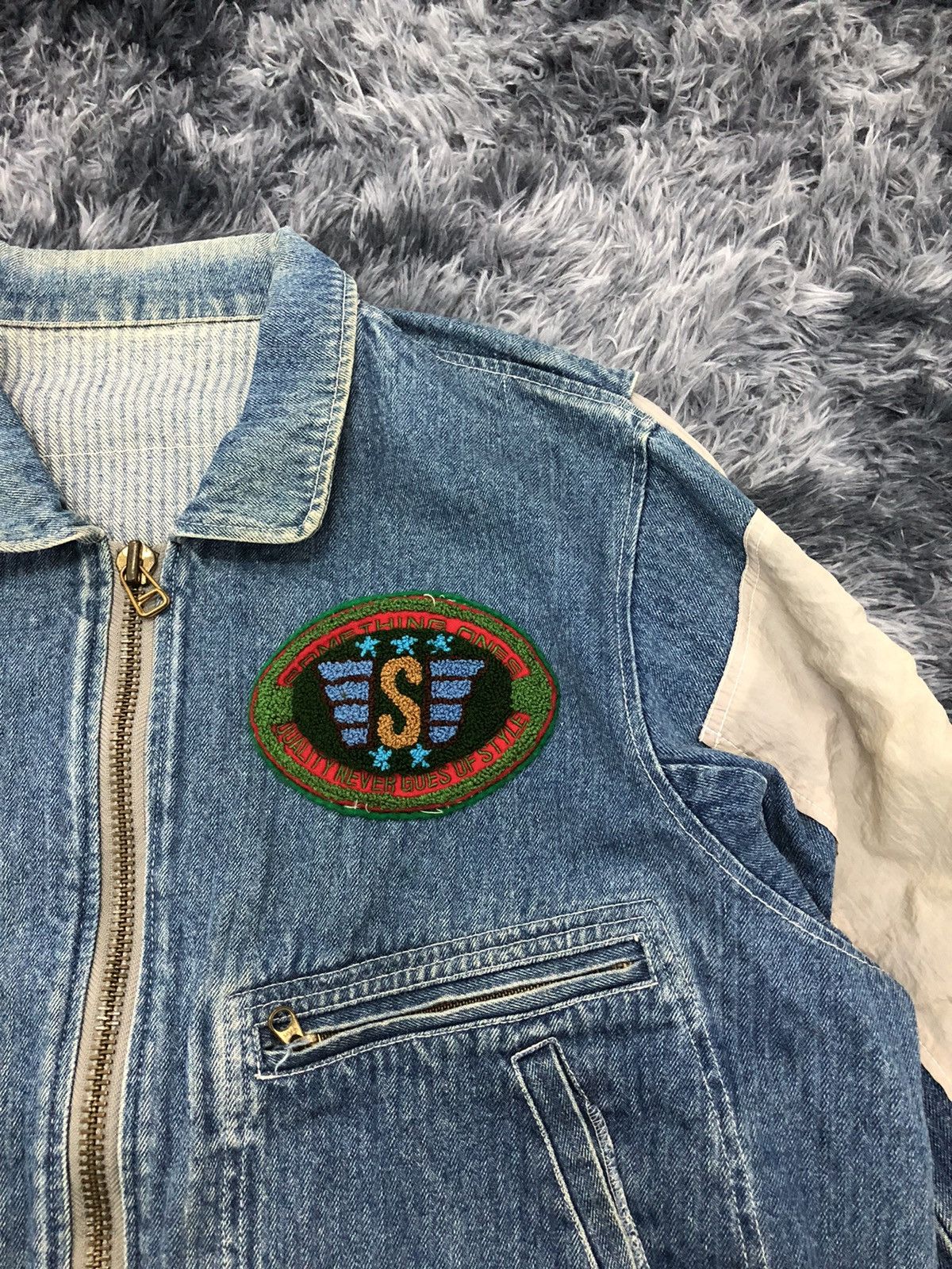Edwin × Vintage 🔥Rare🔥1980s Edwin Bomber Zipper Jacket ( Something label ) Size US L / EU 52-54 / 3 - 7 Thumbnail