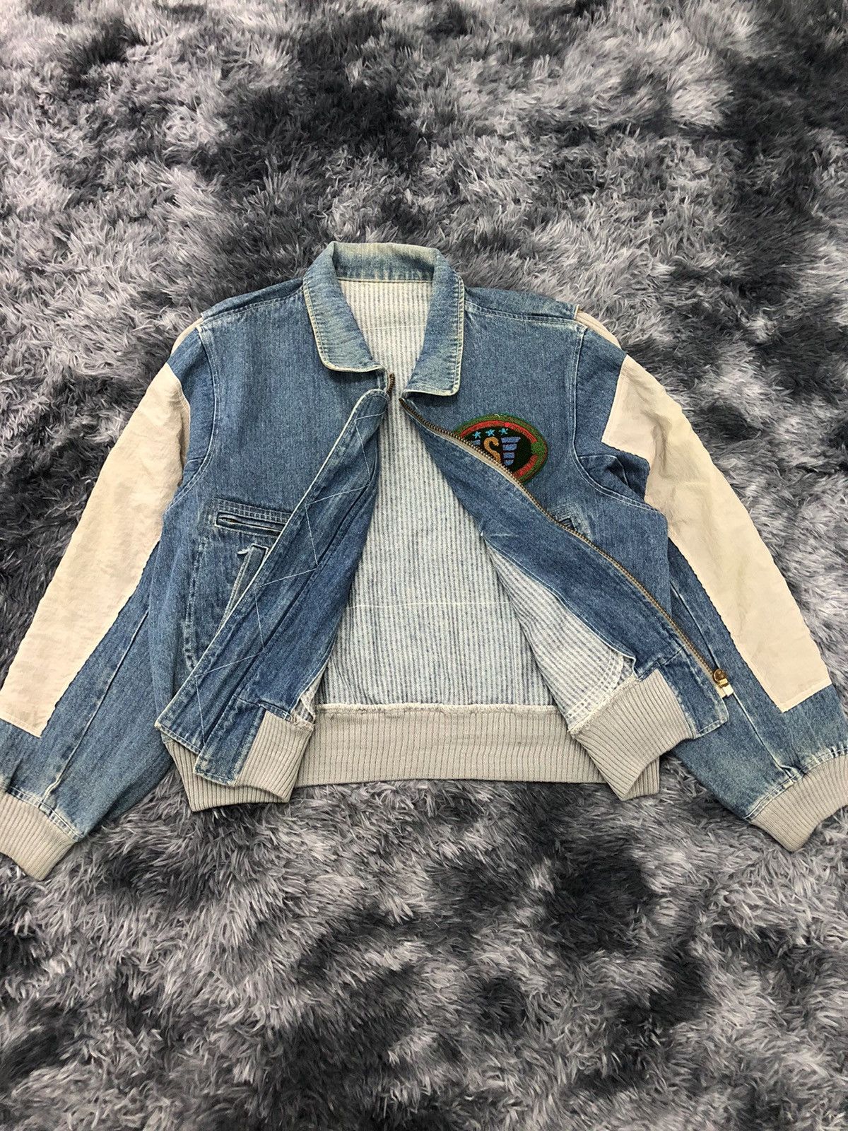 Edwin × Vintage 🔥Rare🔥1980s Edwin Bomber Zipper Jacket ( Something label ) Size US L / EU 52-54 / 3 - 10 Thumbnail