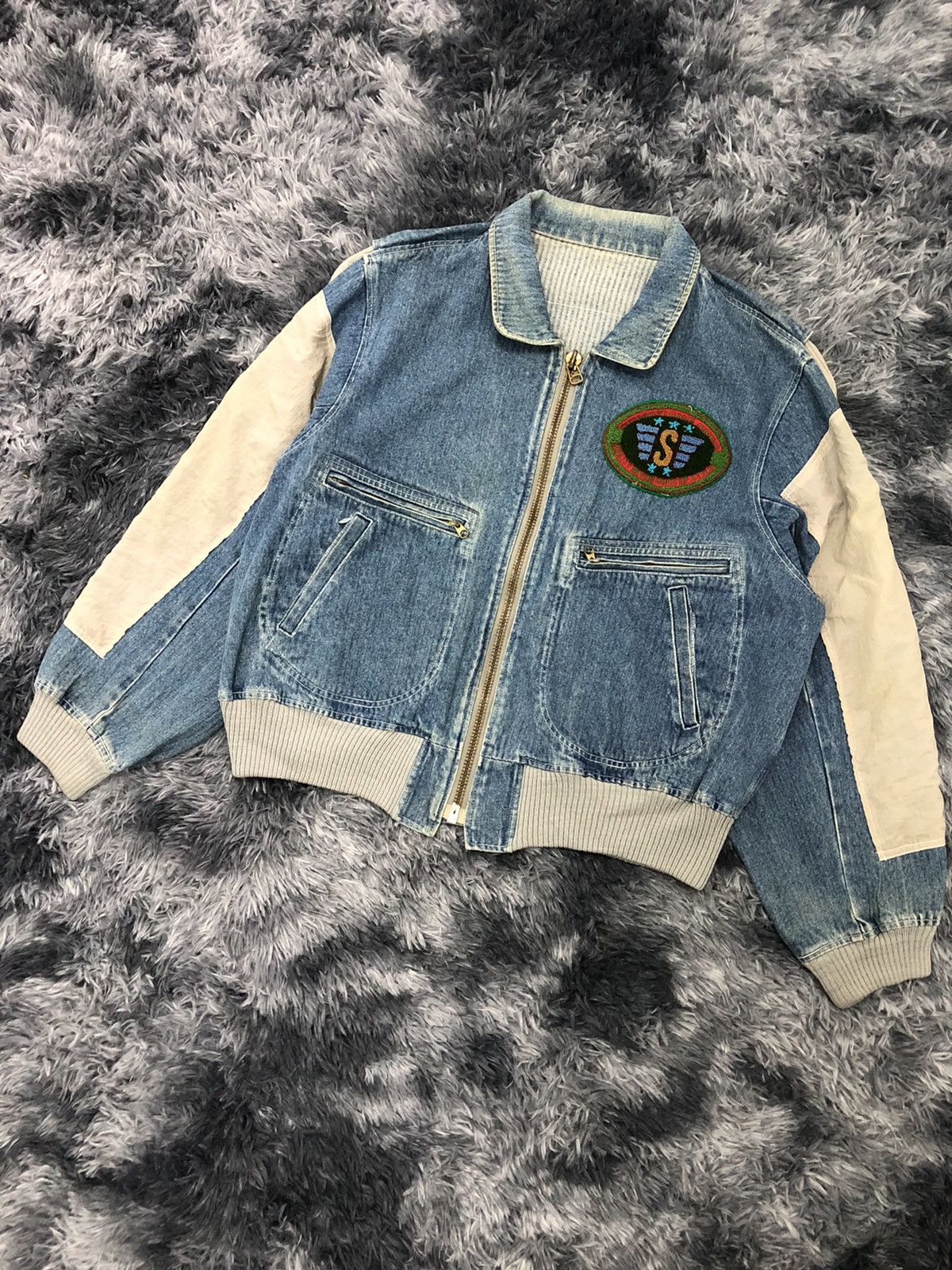 Edwin × Vintage 🔥Rare🔥1980s Edwin Bomber Zipper Jacket ( Something label ) Size US L / EU 52-54 / 3 - 4 Thumbnail