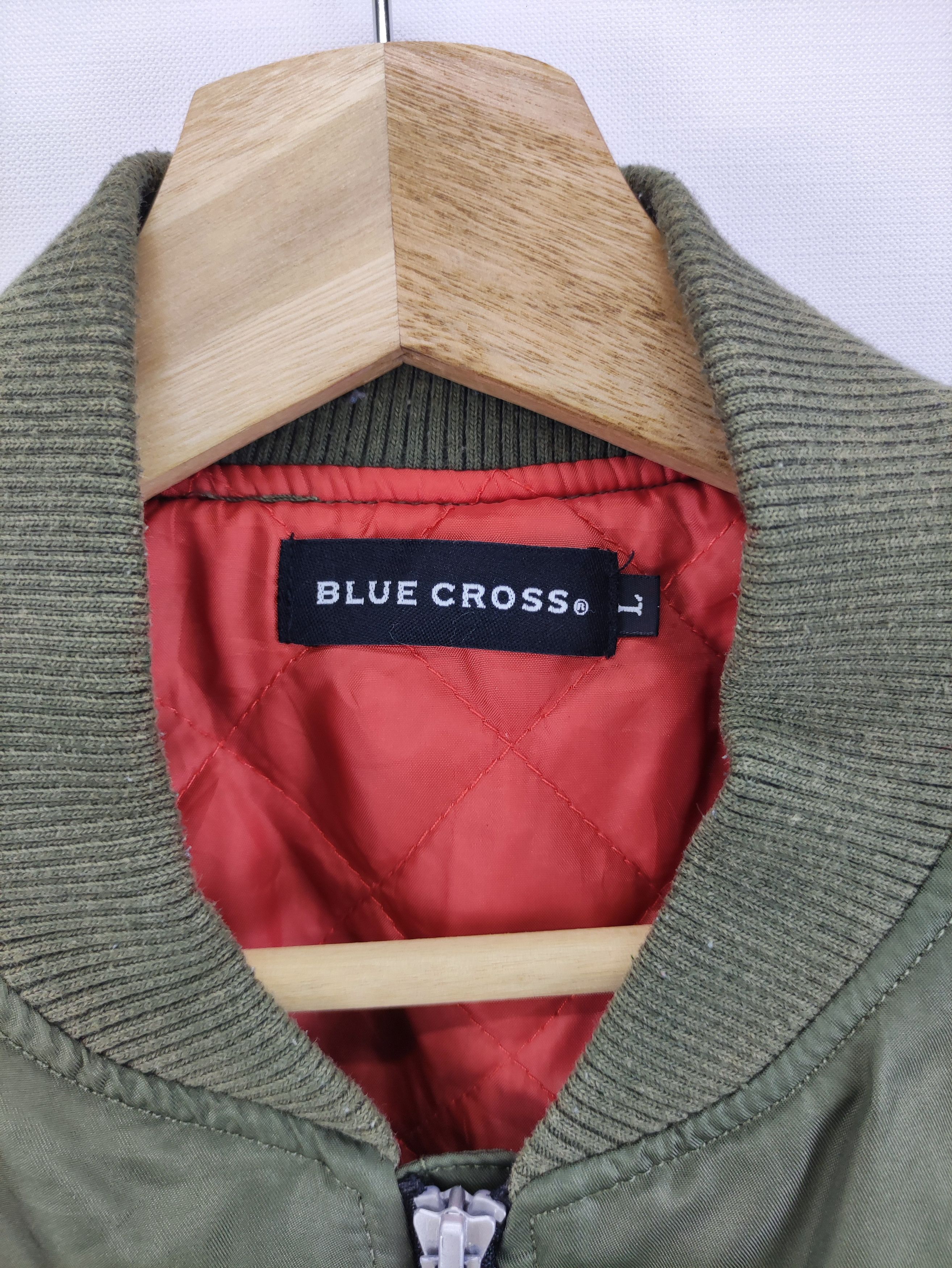 Vintage Vintage Blue Cross Bomber Jacket Zipper Size US L / EU 52-54 / 3 - 3 Thumbnail