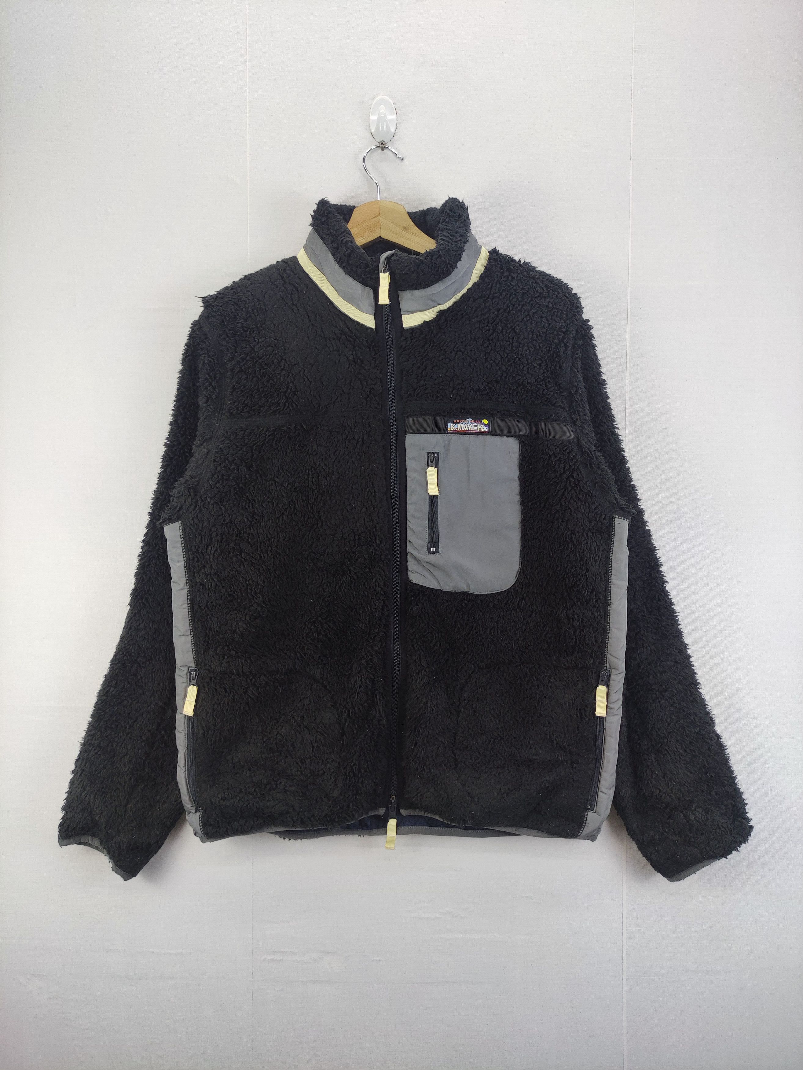 Japanese Brand Vintage Kriff Mayer Sherpa Jacket Zipper Size US L / EU 52-54 / 3 - 1 Thumbnail