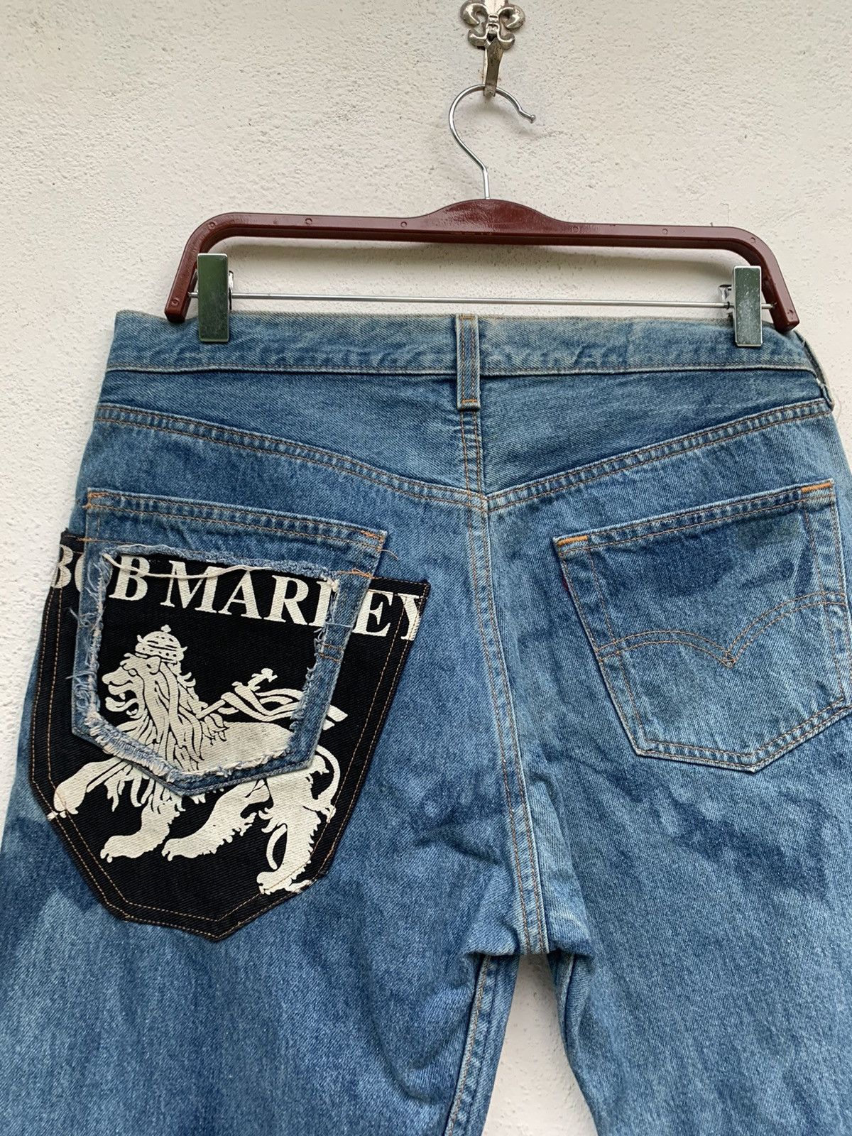 Bob Marley LEVI’S 501 RECONSTRUCTED BOB MARLEY REGGAE DENIM PANTS Size US 32 / EU 48 - 12 Thumbnail