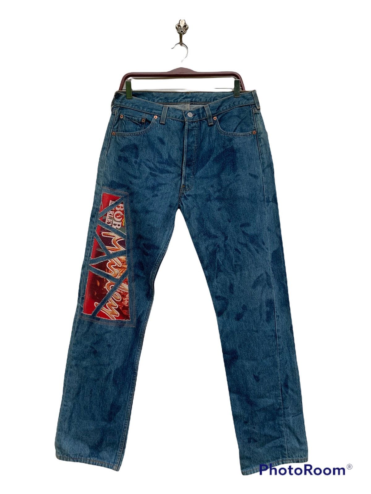 Bob Marley LEVI’S 501 RECONSTRUCTED BOB MARLEY REGGAE DENIM PANTS Size US 32 / EU 48 - 2 Thumbnail