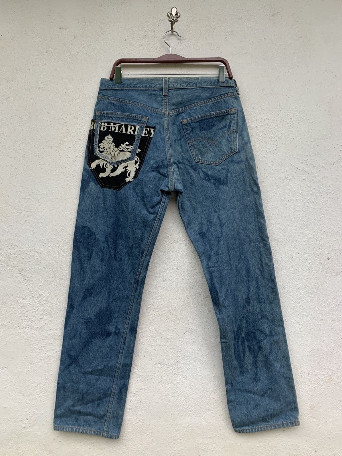 Bob Marley LEVI’S 501 RECONSTRUCTED BOB MARLEY REGGAE DENIM PANTS Size US 32 / EU 48 - 10 Thumbnail