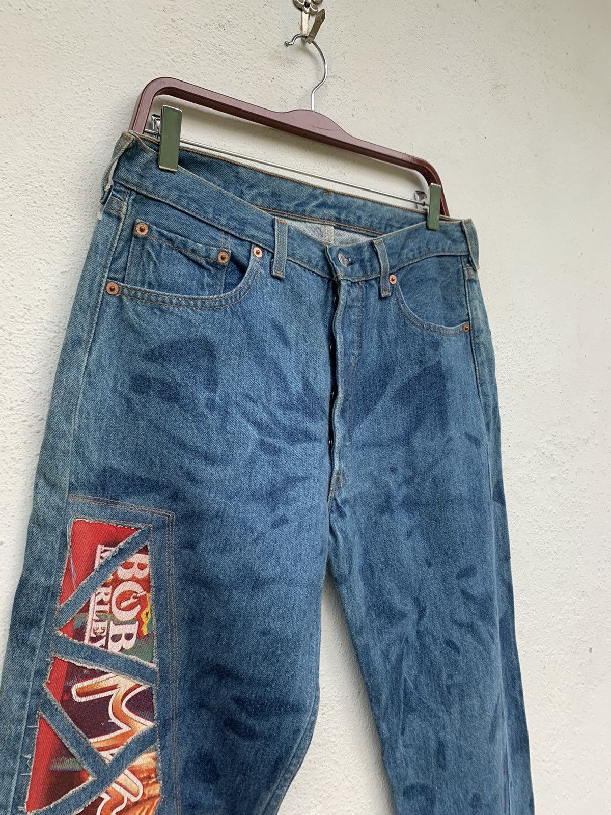 Bob Marley LEVI’S 501 RECONSTRUCTED BOB MARLEY REGGAE DENIM PANTS Size US 32 / EU 48 - 5 Thumbnail
