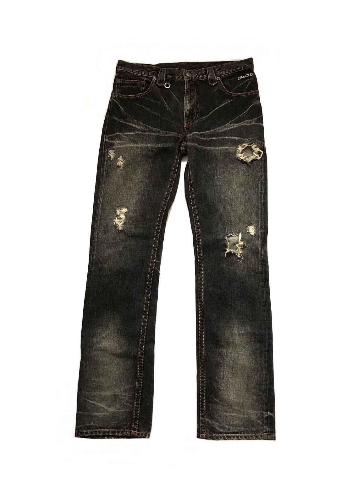 Japanese Brand DIAMOND DISTRESSED STYLE JEANS Size US 32 / EU 48 - 1 Thumbnail