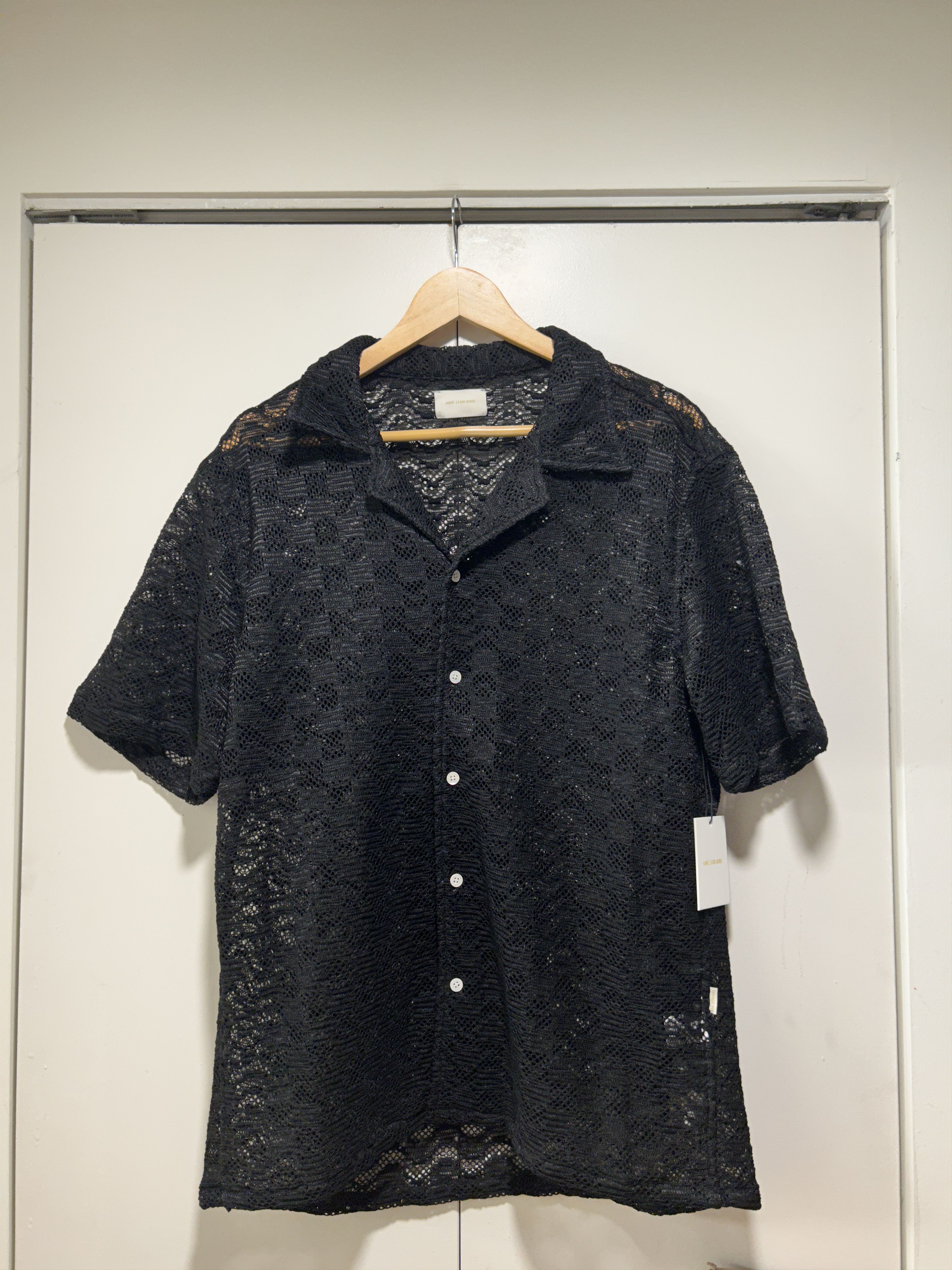 Aime leon Dore Rico s/s 23 black lace up shirt