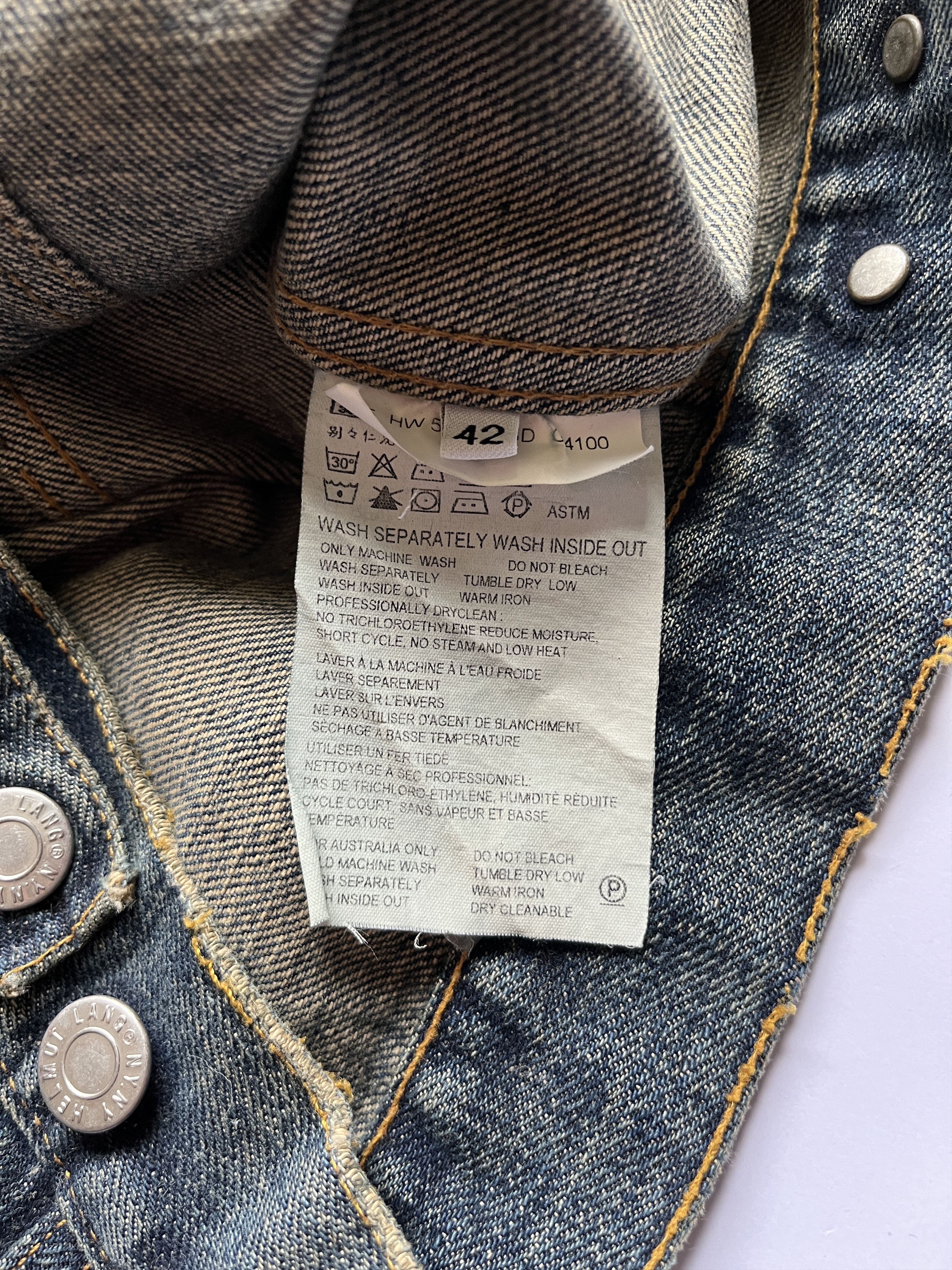 Helmut Lang ⚡️QUICK SALE⚡️2000's Helmut Lang Blue Denim Jean Jacket Size L / US 10 / IT 46 - 4 Thumbnail