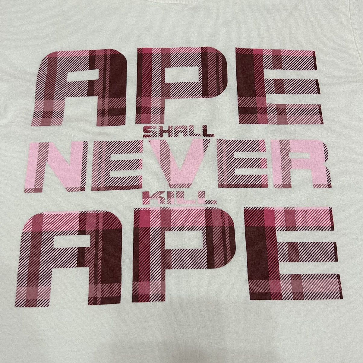 Bape Plaid Ape Shall Never Kill Ape Tee Size S / US 4 / IT 40 - 3 Thumbnail
