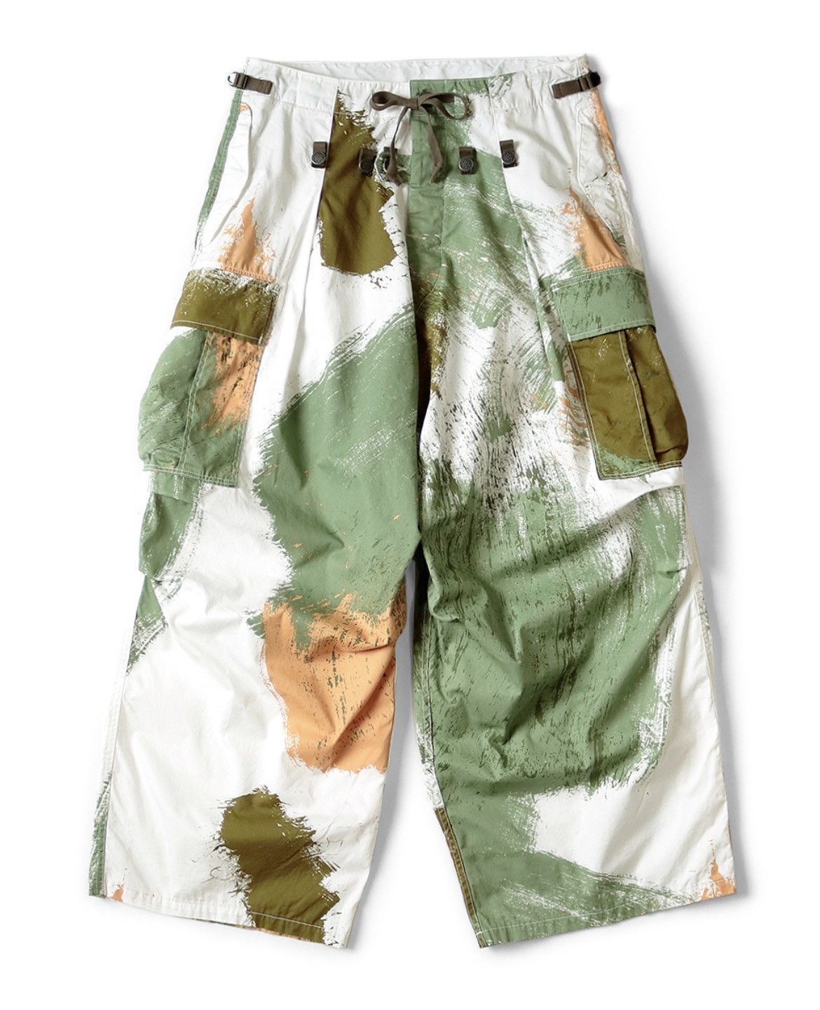 image of Kapital Combed Burberry Brush Camo Jumbo Cargo Pants Size 1 in White, Men's