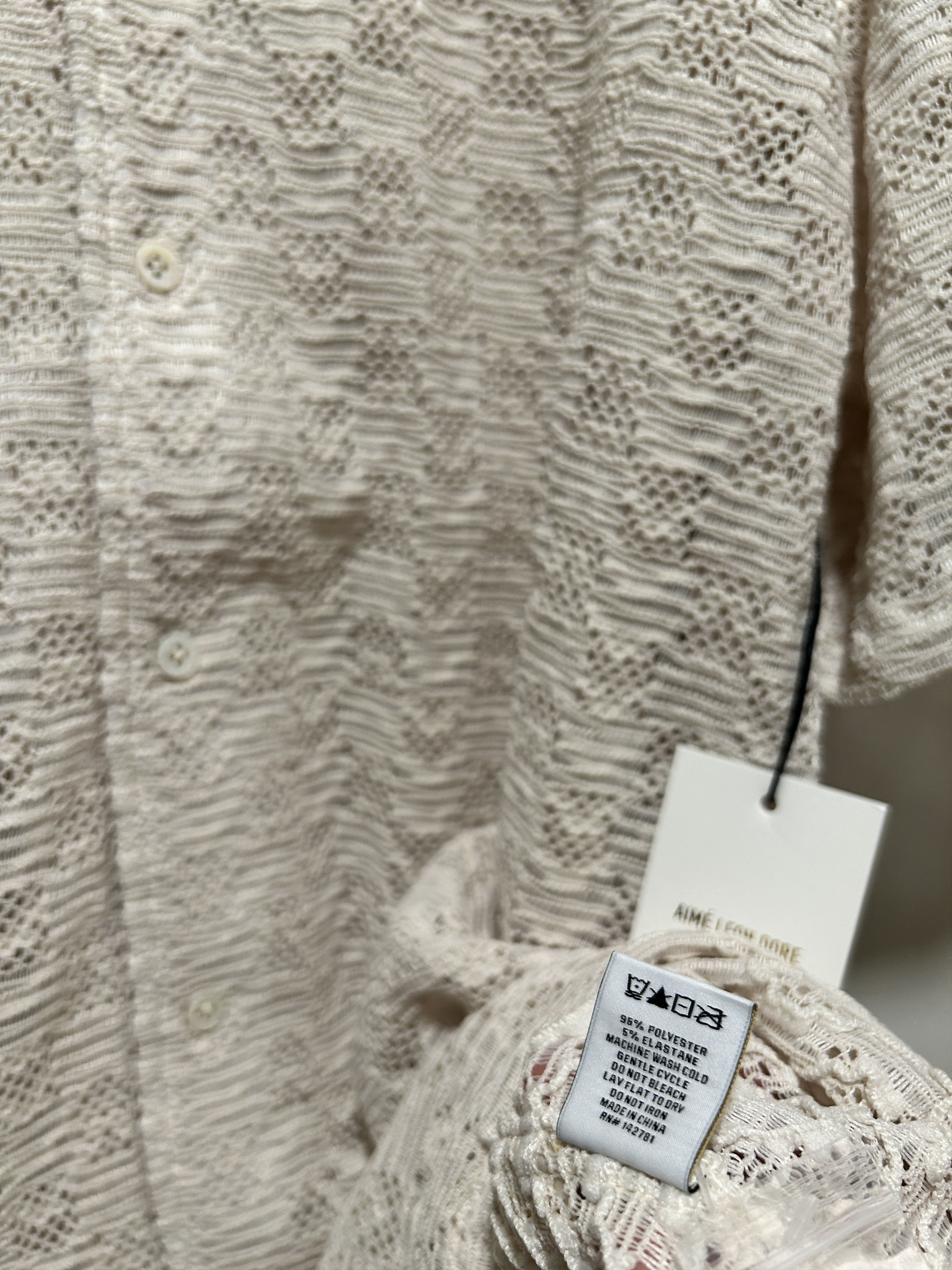 Aime Leon Dore Rico Shirt Cream lace crochet Woven Button AfterGlow ss22 Size US XXL / EU 58 / 5 - 9 Thumbnail