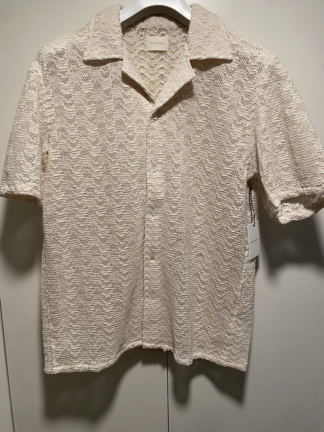 Aime Leon Dore Rico Shirt Cream lace crochet Woven Button AfterGlow ss22 Size US XXL / EU 58 / 5 - 2 Thumbnail