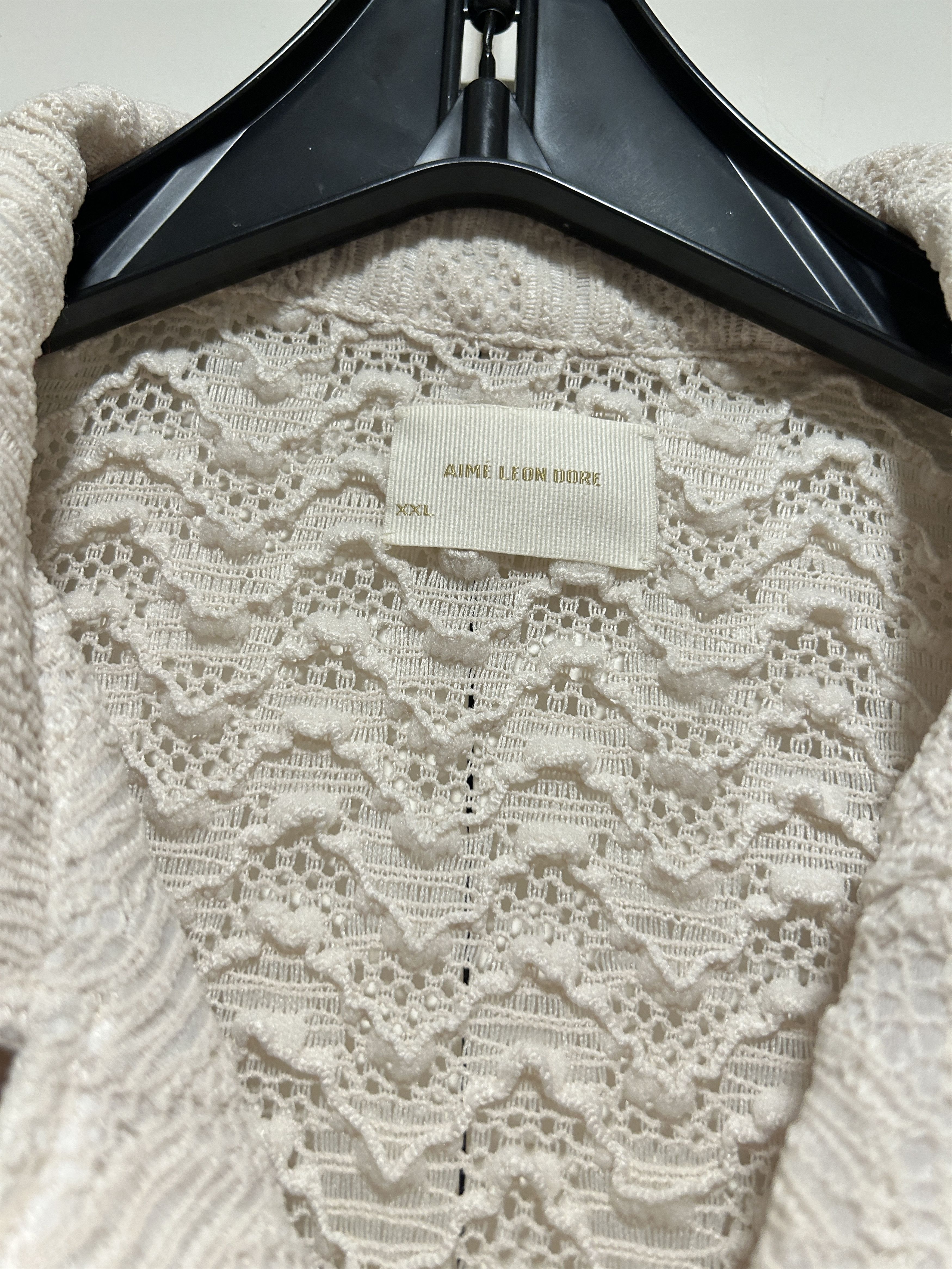 Aime Leon Dore Rico Shirt Cream lace crochet Woven Button AfterGlow ss22 Size US XXL / EU 58 / 5 - 7 Thumbnail