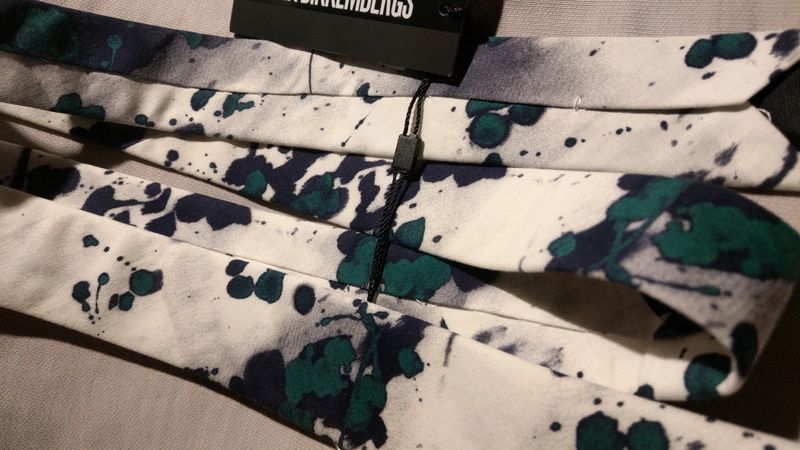 Dirk Bikkembergs Beautiful Ink Paint Tie Goth Darkfashion Art Size ONE SIZE - 3 Thumbnail