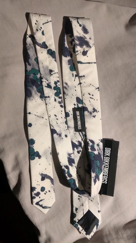 Dirk Bikkembergs Beautiful Ink Paint Tie Goth Darkfashion Art Size ONE SIZE - 6 Thumbnail