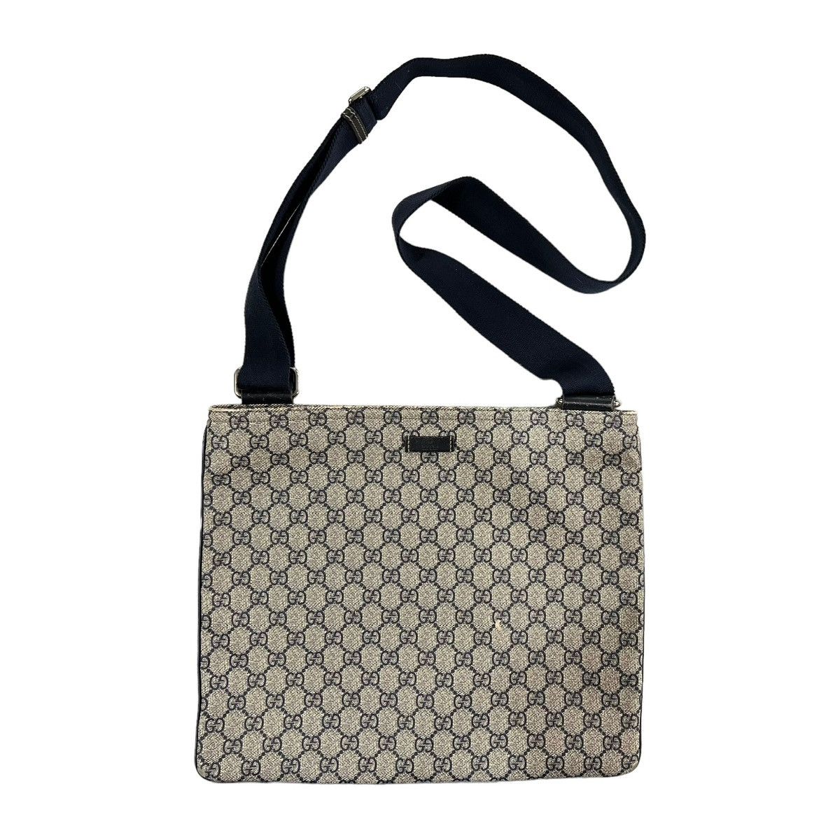 image of Gucci Monogram Crossbody Messenger Bag in Navy Blue, Men's