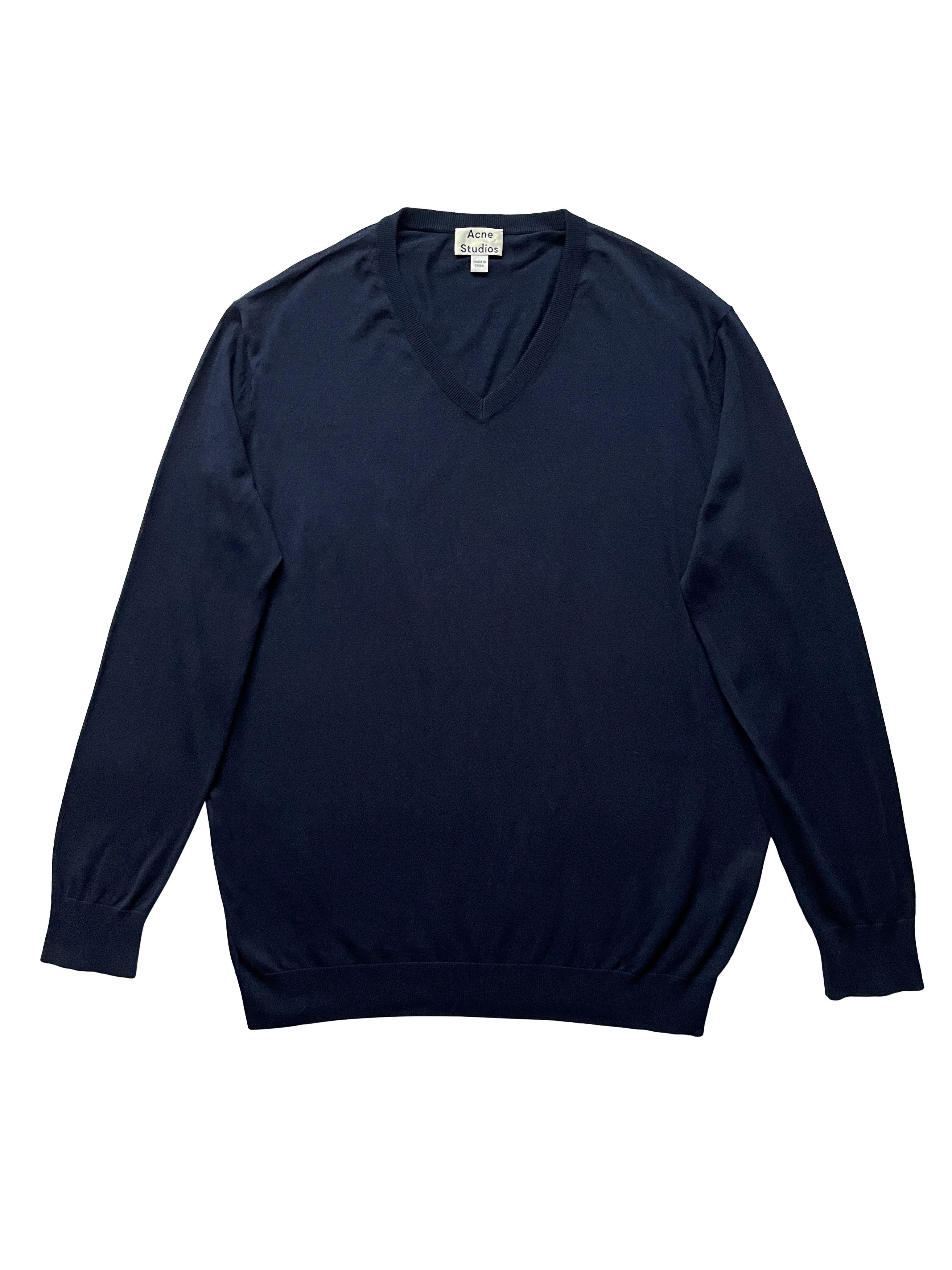 Acne Studios ⚡️QUICK SALE⚡️Acne Studios Navy V-Neck Oversized Sweater Size US S / EU 44-46 / 1 - 1 Thumbnail