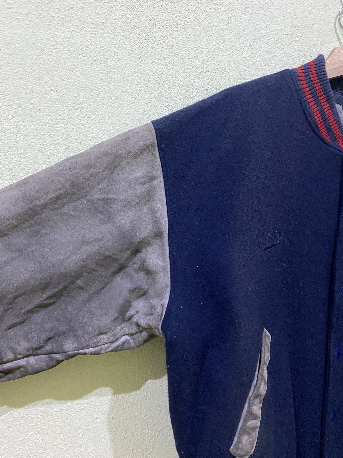 Nike 🔥Vintage Nike Varsity Jacket - Leather Size US M / EU 48-50 / 2 - 6 Thumbnail