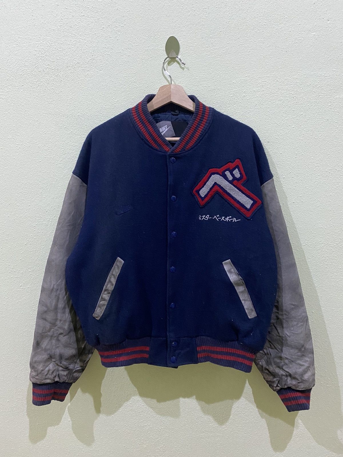 Nike 🔥Vintage Nike Varsity Jacket - Leather Size US M / EU 48-50 / 2 - 1 Thumbnail