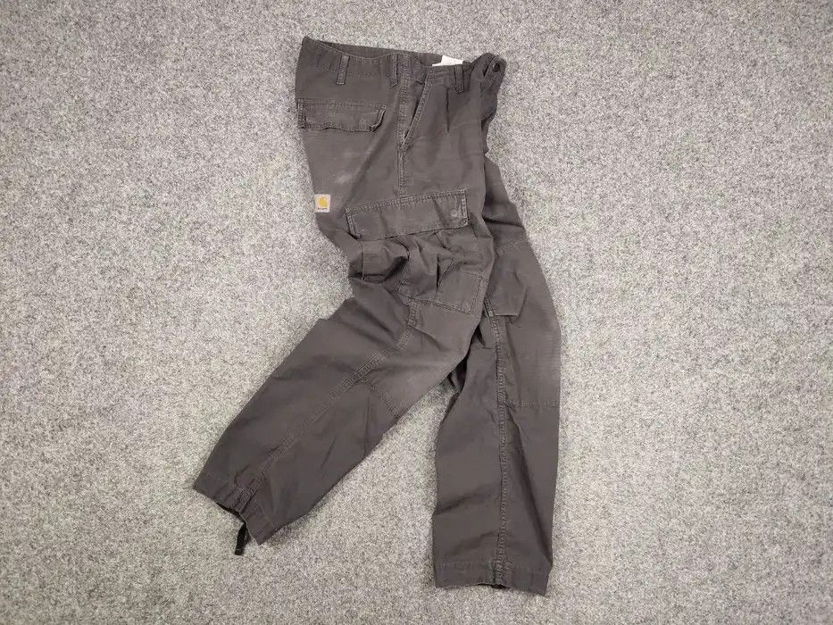 Carhartt Vintage 90' Carhartt Distressed Faded Grey Baggy Cargo Pants Size US 31 - 6 Thumbnail