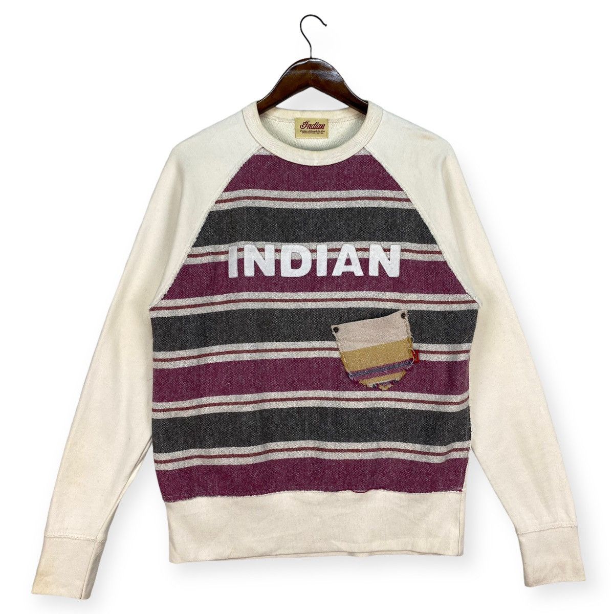 image of Indian Motercycles x Moto Indian Motorcycle Sweatshirt in Cream, Men's (Size Medium)