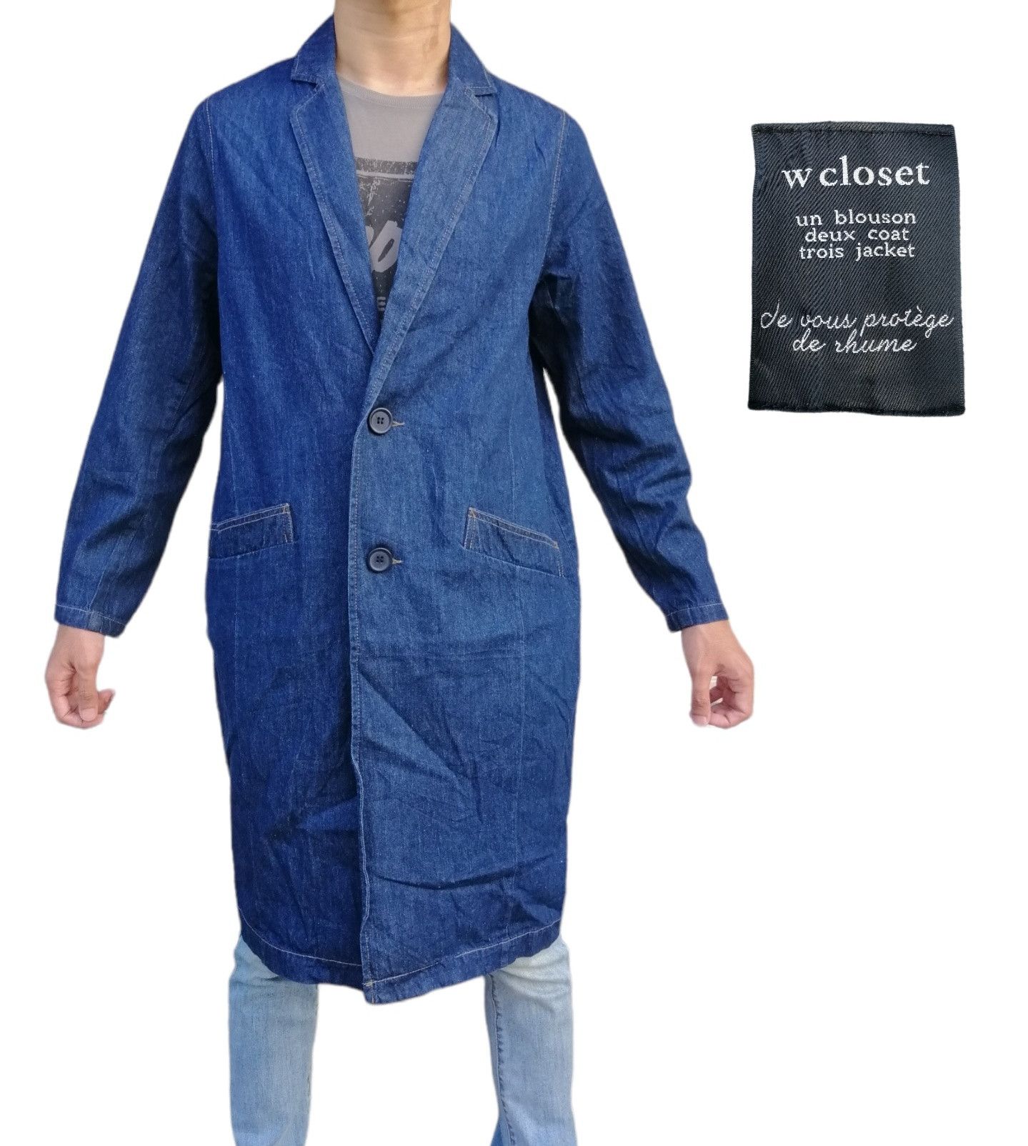 Japanese Brand Vintage Japanese Brand w closet Denim Duster Jacket Size US S / EU 44-46 / 1 - 1 Thumbnail