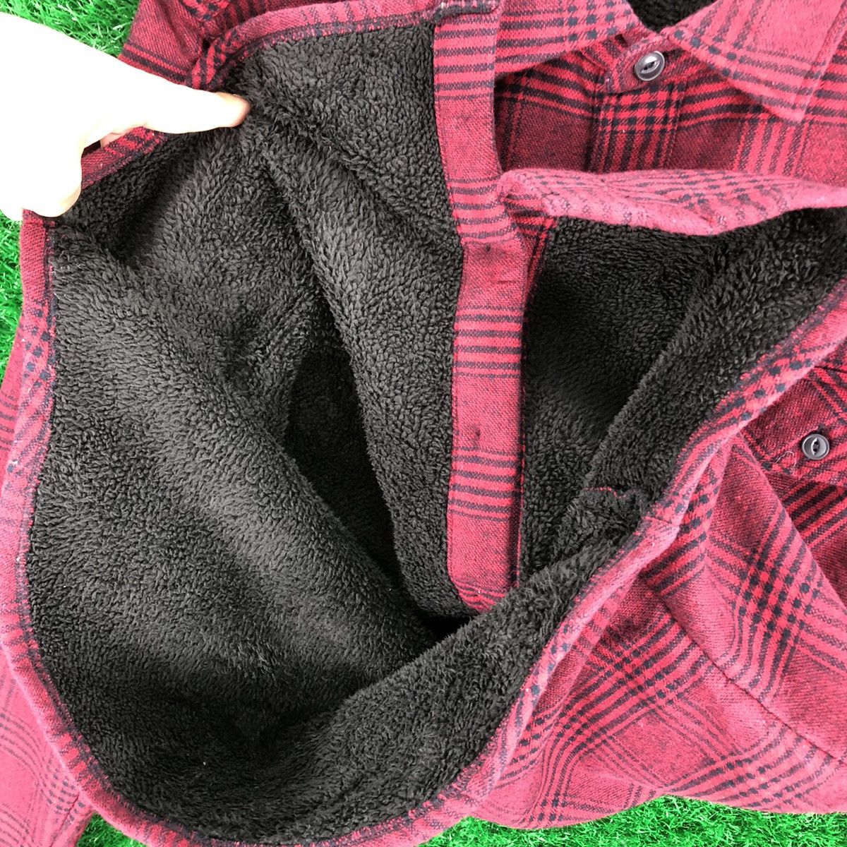 Flannel × GU Flannel Single Pocket Sherpa Lining Cat Eye Button up by GU Size US S / EU 44-46 / 1 - 10 Thumbnail