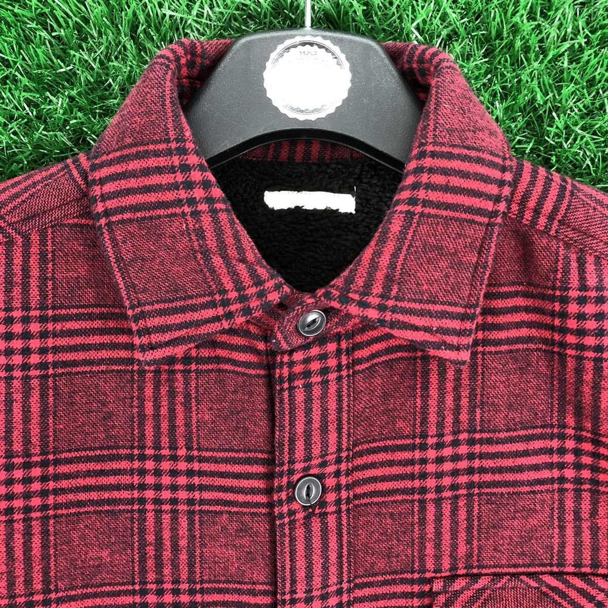Flannel × GU Flannel Single Pocket Sherpa Lining Cat Eye Button up by GU Size US S / EU 44-46 / 1 - 7 Thumbnail