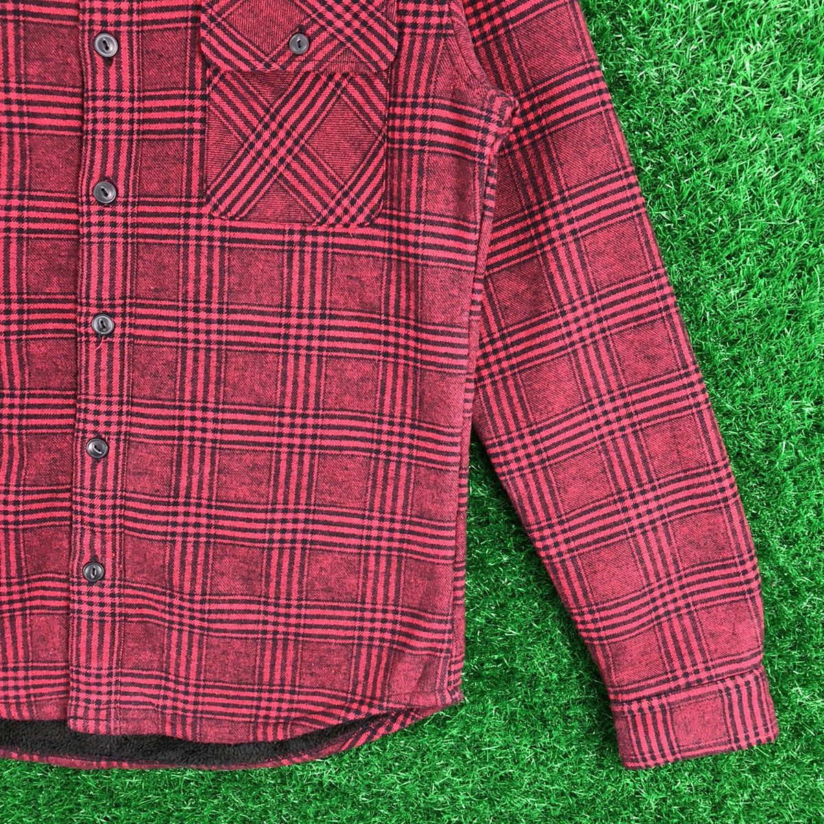 Flannel × GU Flannel Single Pocket Sherpa Lining Cat Eye Button up by GU Size US S / EU 44-46 / 1 - 3 Thumbnail