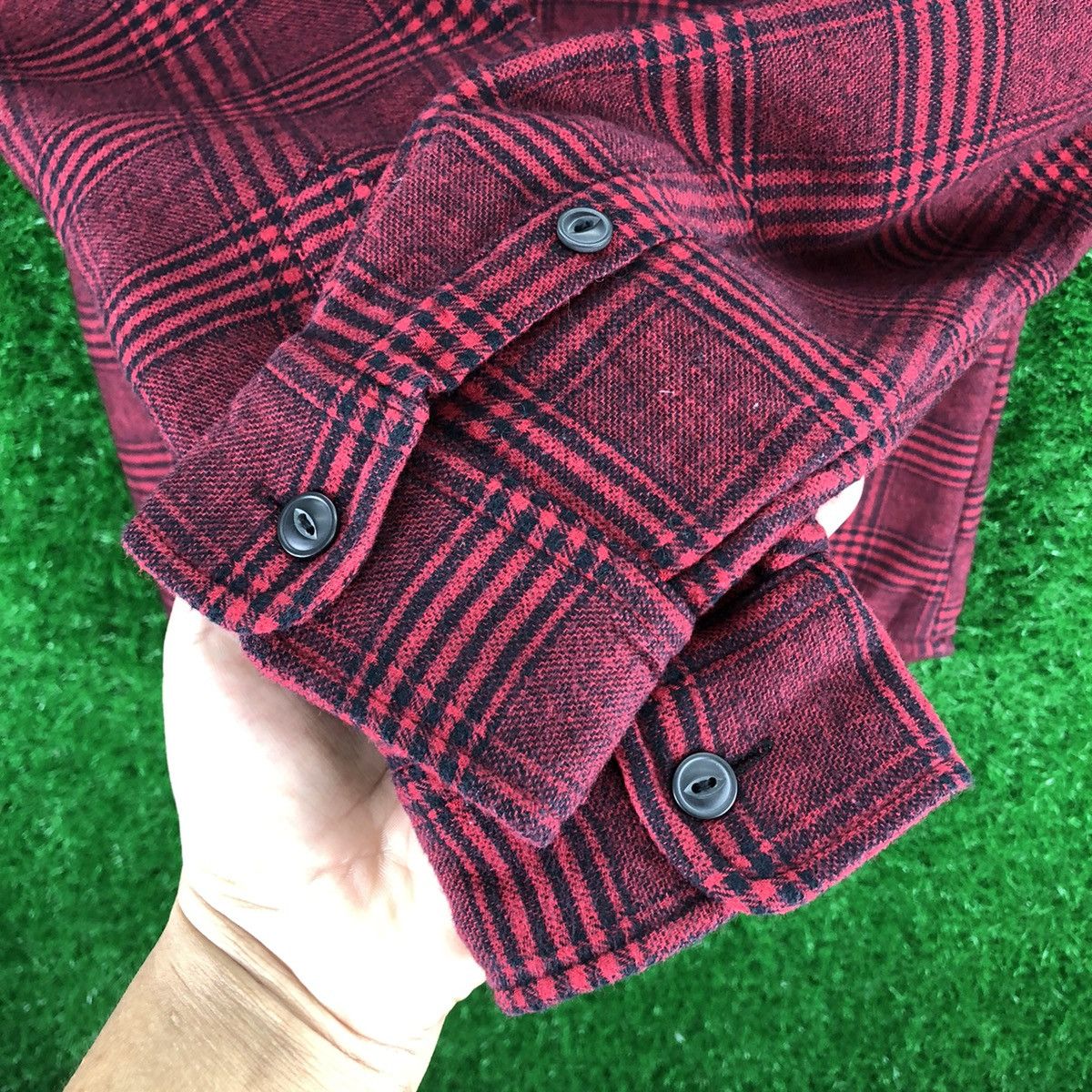 Flannel × GU Flannel Single Pocket Sherpa Lining Cat Eye Button up by GU Size US S / EU 44-46 / 1 - 12 Thumbnail