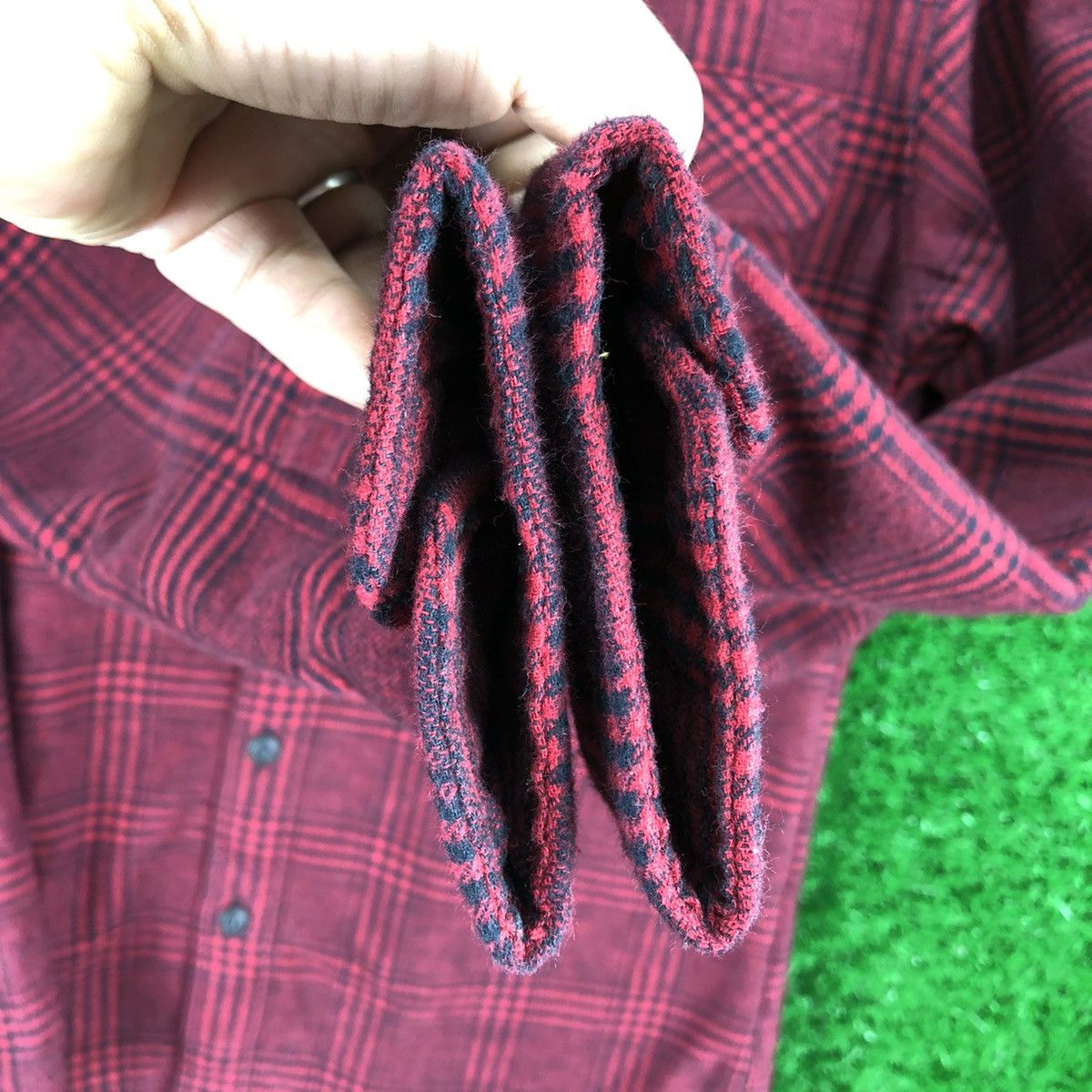 Flannel × GU Flannel Single Pocket Sherpa Lining Cat Eye Button up by GU Size US S / EU 44-46 / 1 - 11 Thumbnail