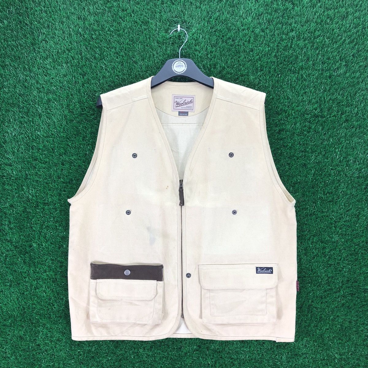 image of Tracey Vest x Vintage Woolrich Rugged Outdoorwear Vest Duck Canvas in Soft Yellow (Size Large)
