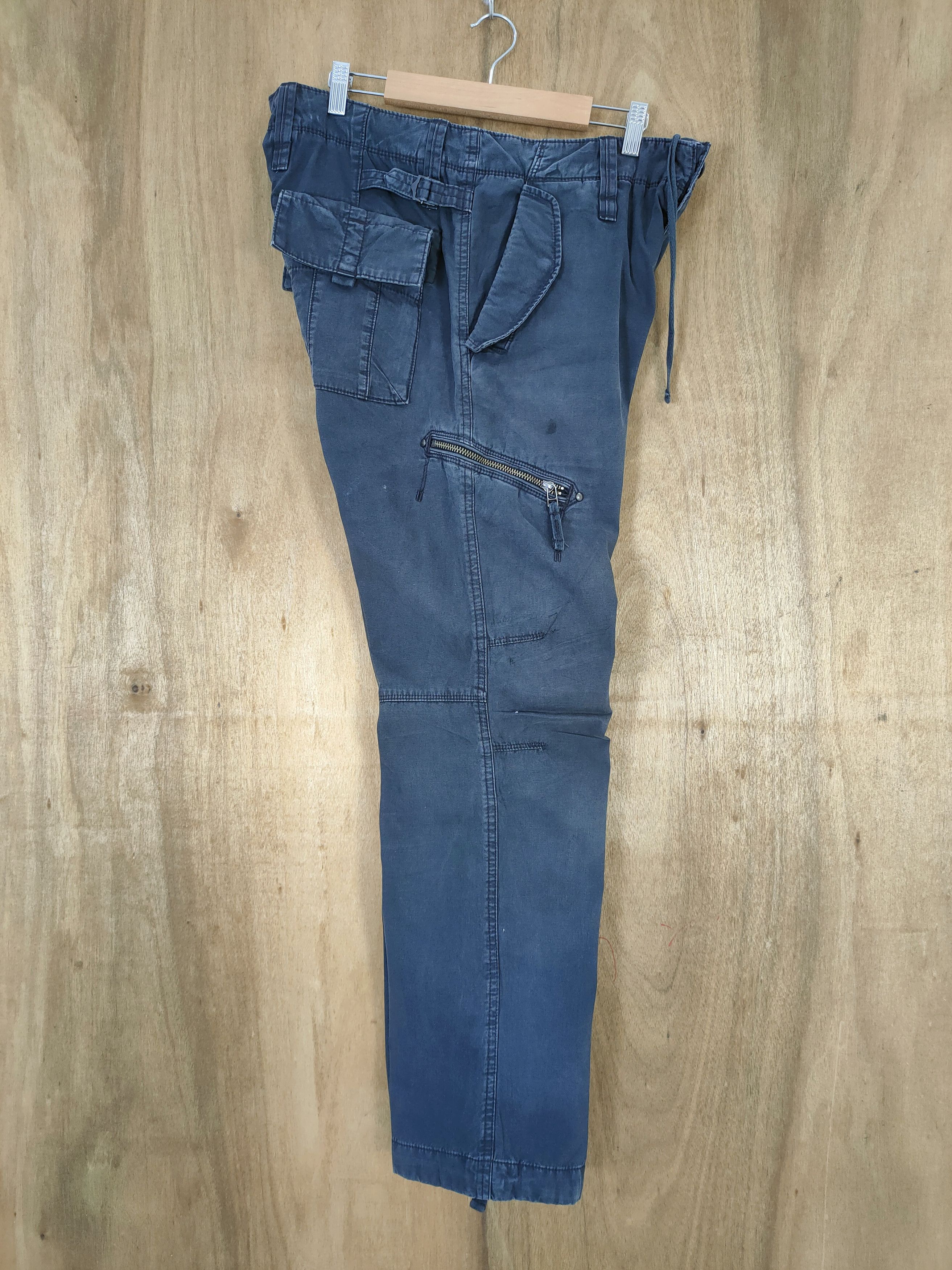 Japanese Brand VINTAGE JAPANESE FADED BLACK CARGO PANTS Size US 34 / EU 50 - 3 Thumbnail
