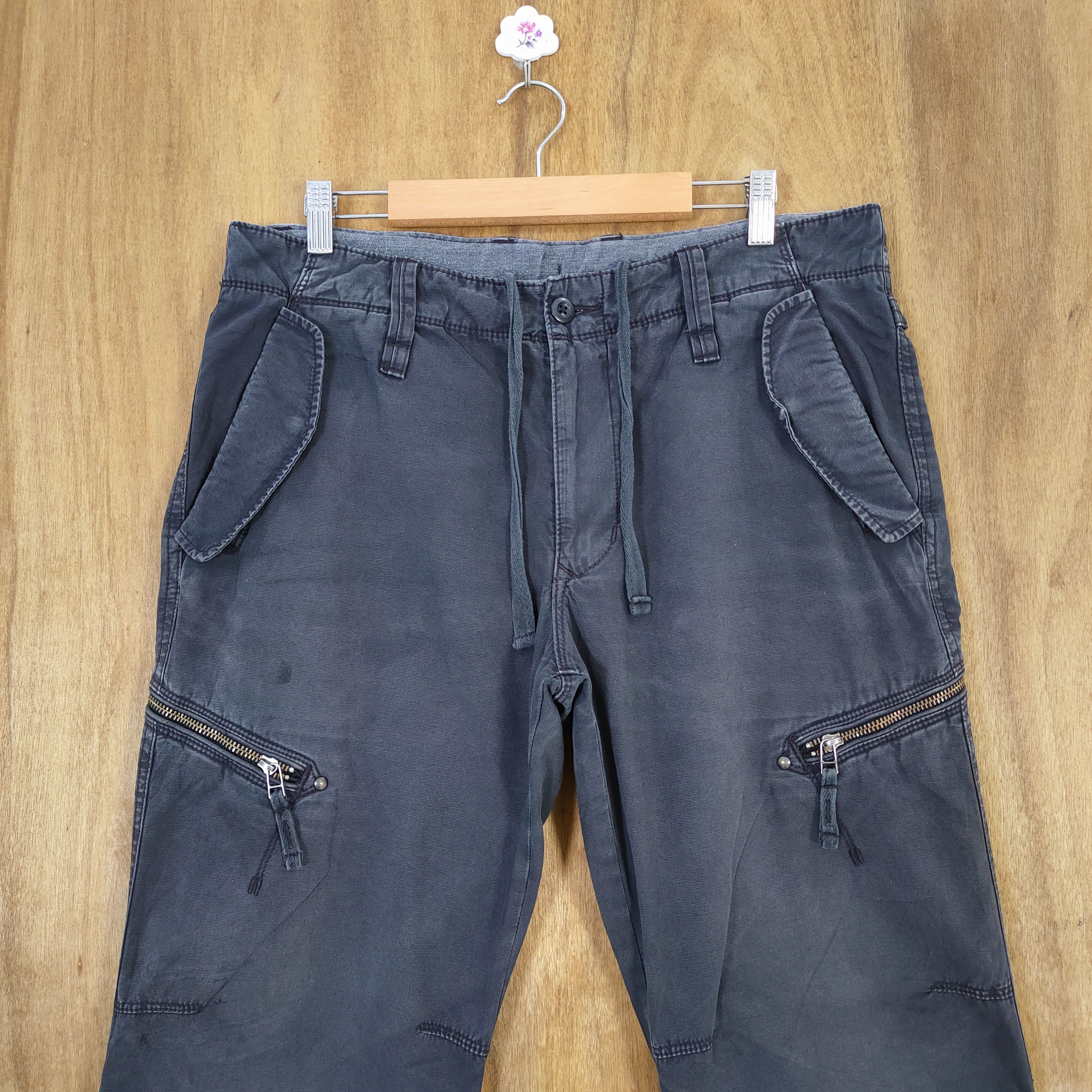Japanese Brand VINTAGE JAPANESE FADED BLACK CARGO PANTS Size US 34 / EU 50 - 4 Thumbnail