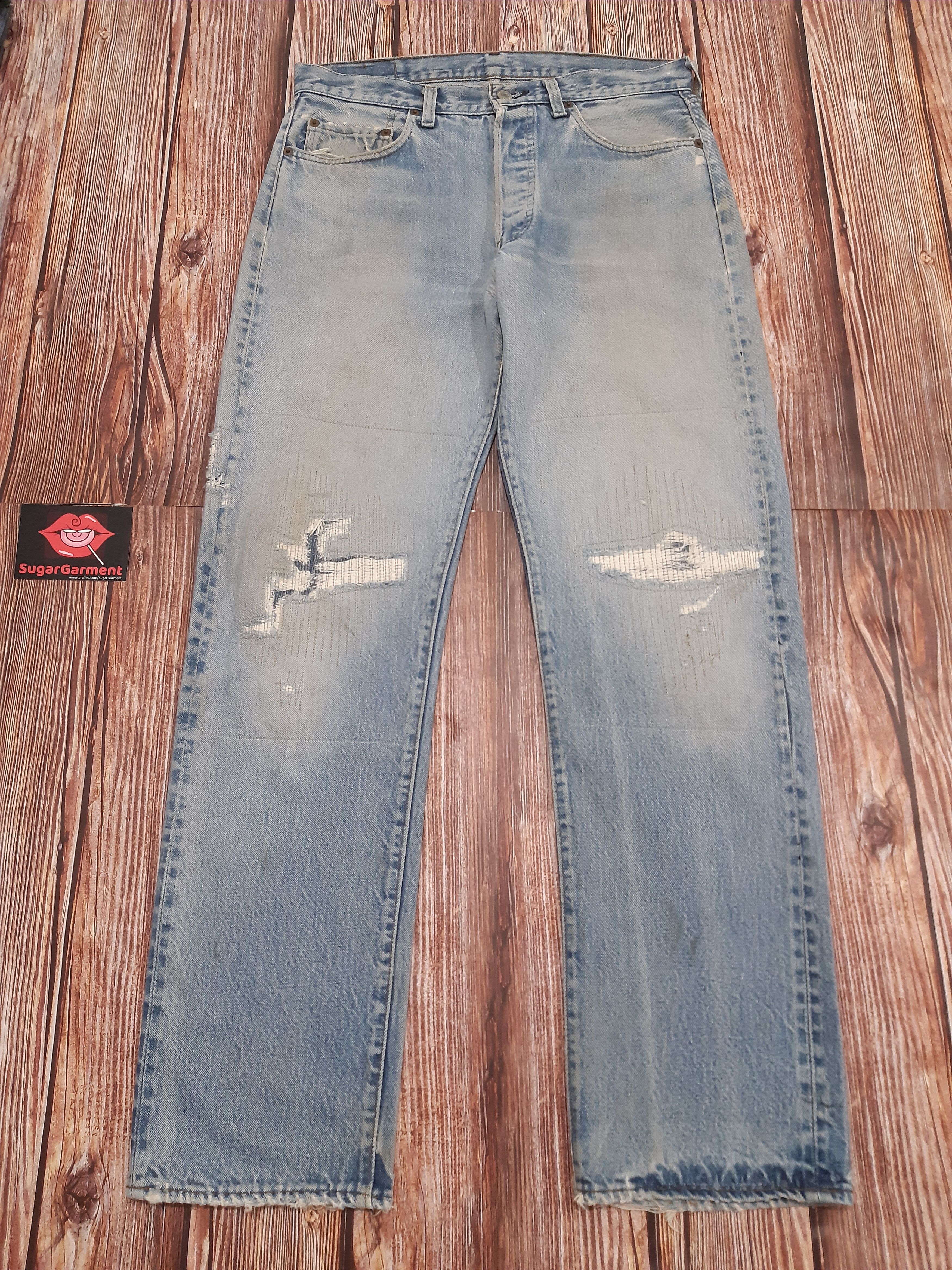 Levi's × Vintage Levis 501 Jeans Rindem Selvedge USA Vintage #524 Size US 33 - 1 Thumbnail