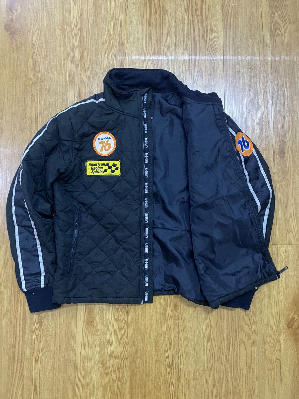Japanese Brand × Vintage Vintage 76 Lubricants patches logo quilted jacket Size US L / EU 52-54 / 3 - 2 Thumbnail