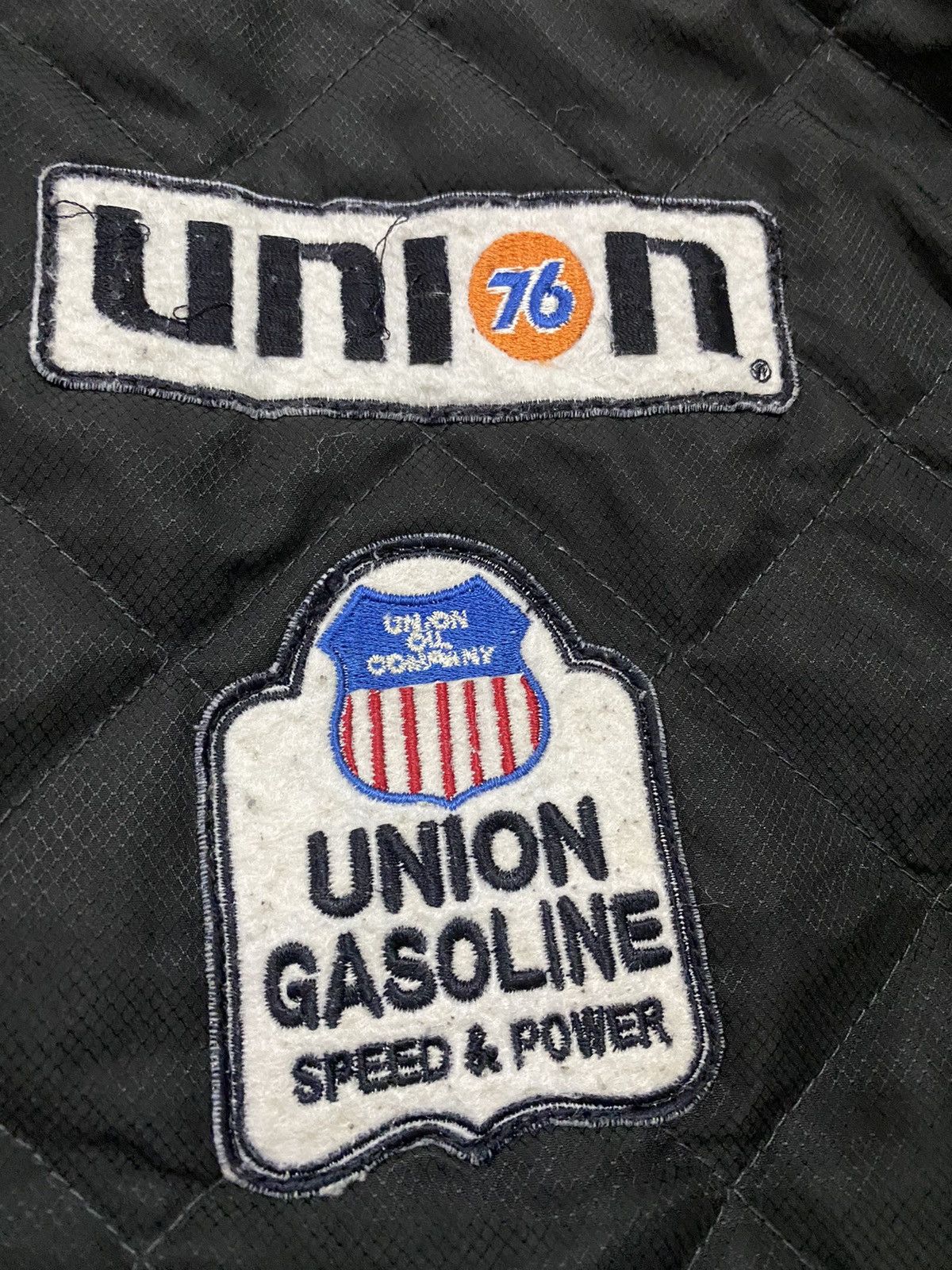 Japanese Brand × Vintage Vintage 76 Lubricants patches logo quilted jacket Size US L / EU 52-54 / 3 - 6 Thumbnail