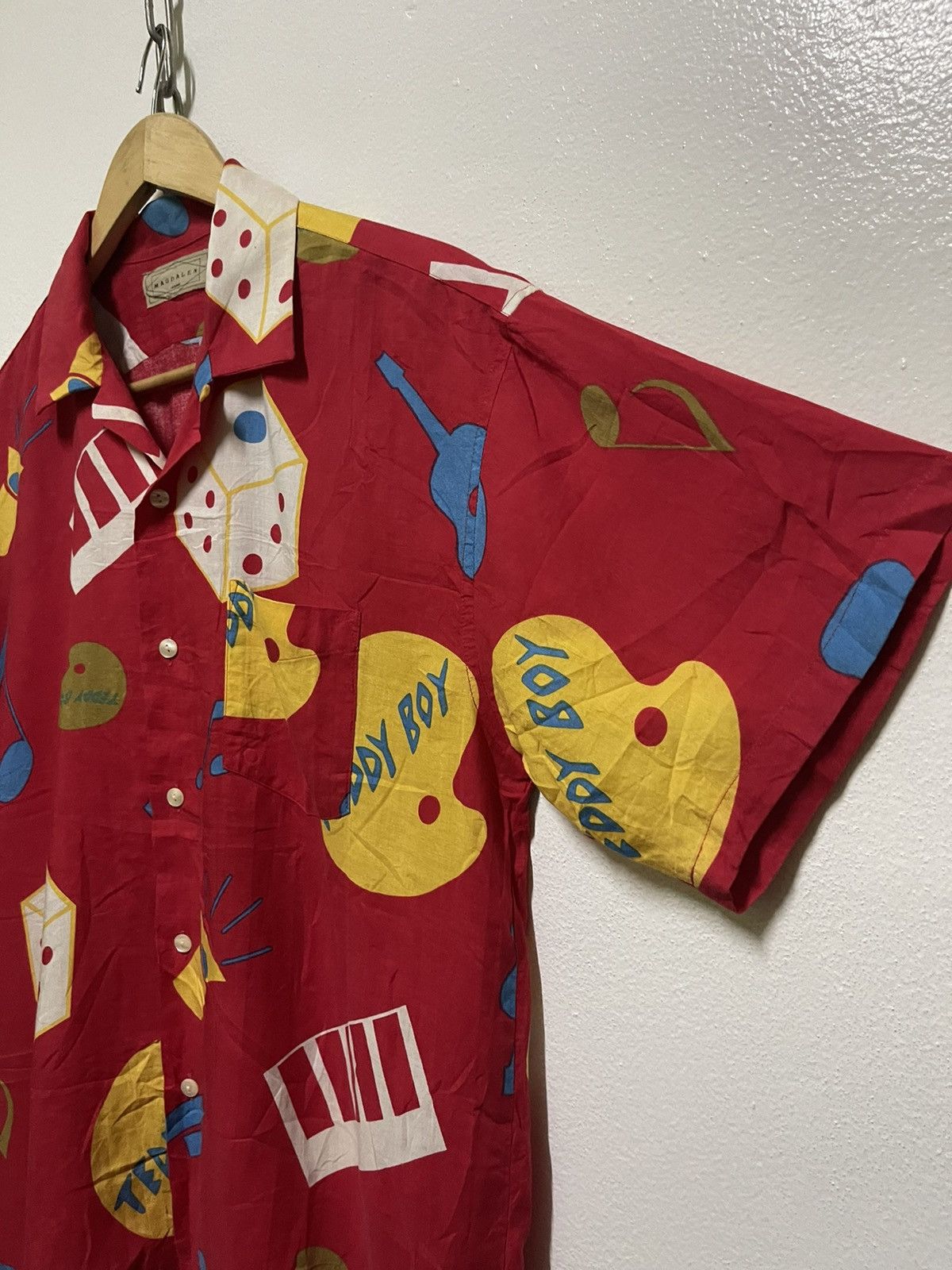 Japanese Brand × Vintage Magdalen Homme Rare Printed Teddy Boy Rayon Size US L / EU 52-54 / 3 - 4 Thumbnail