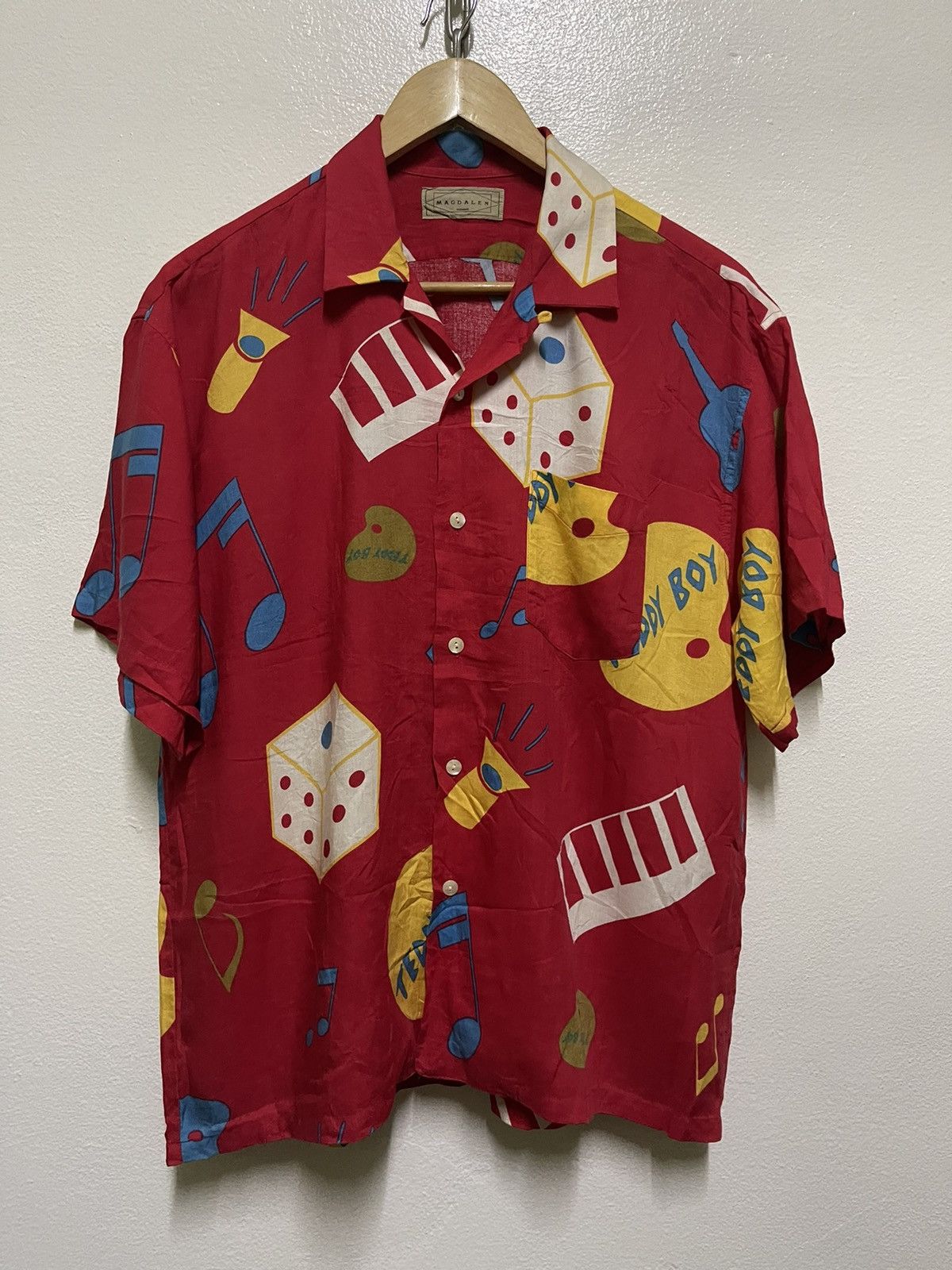 Magdalen Homme Rare Printed Teddy Boy Rayon