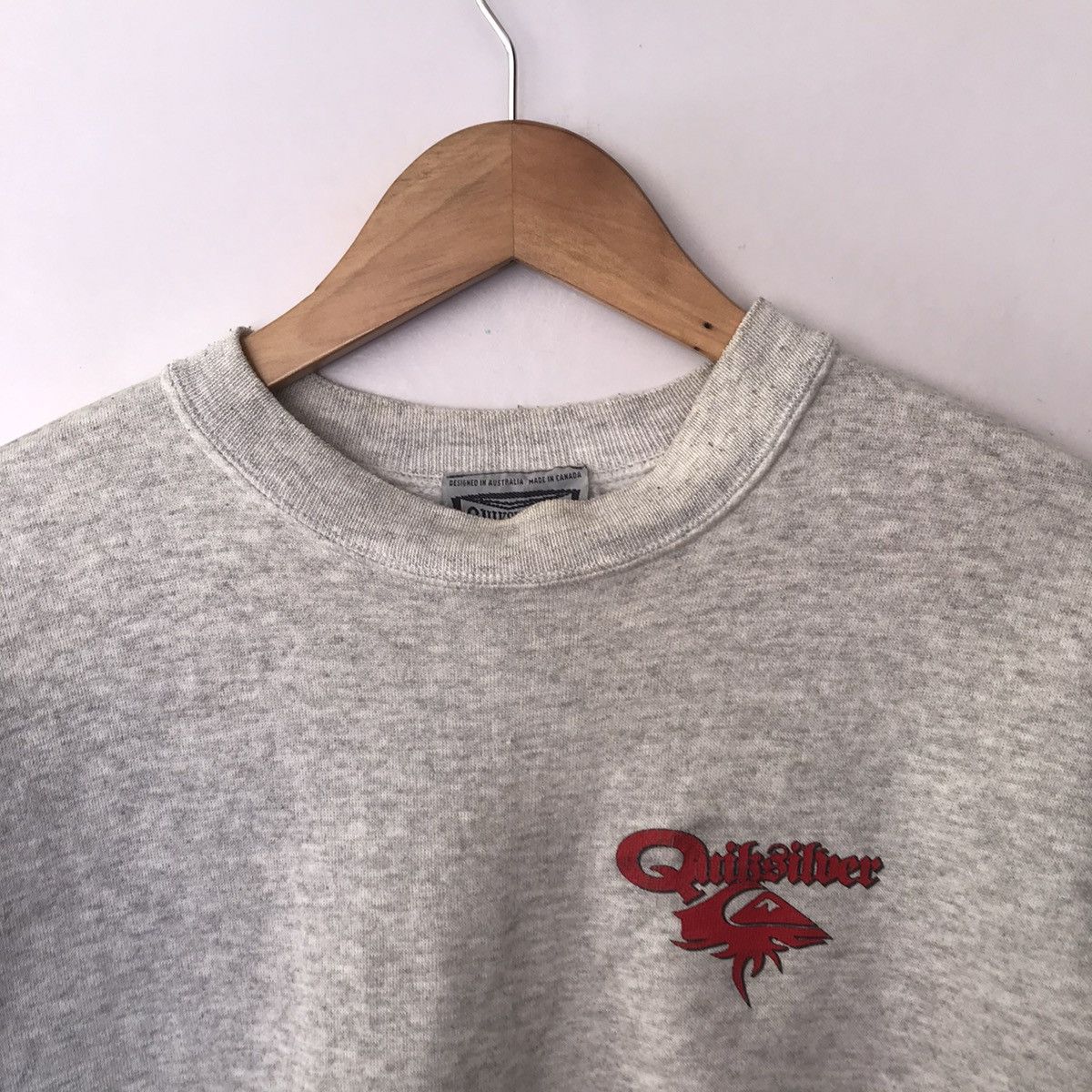 Quiksilver × Vintage 90s Quiksilver Over Logo sweatshirts Size US L / EU 52-54 / 3 - 4 Thumbnail