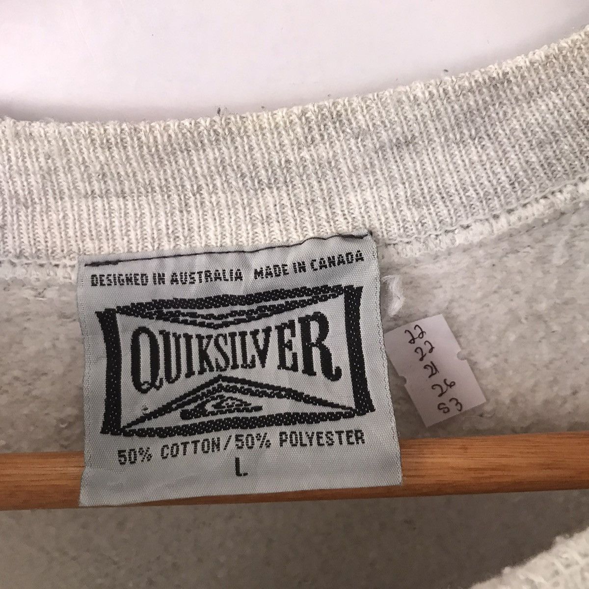 Quiksilver × Vintage 90s Quiksilver Over Logo sweatshirts Size US L / EU 52-54 / 3 - 6 Thumbnail