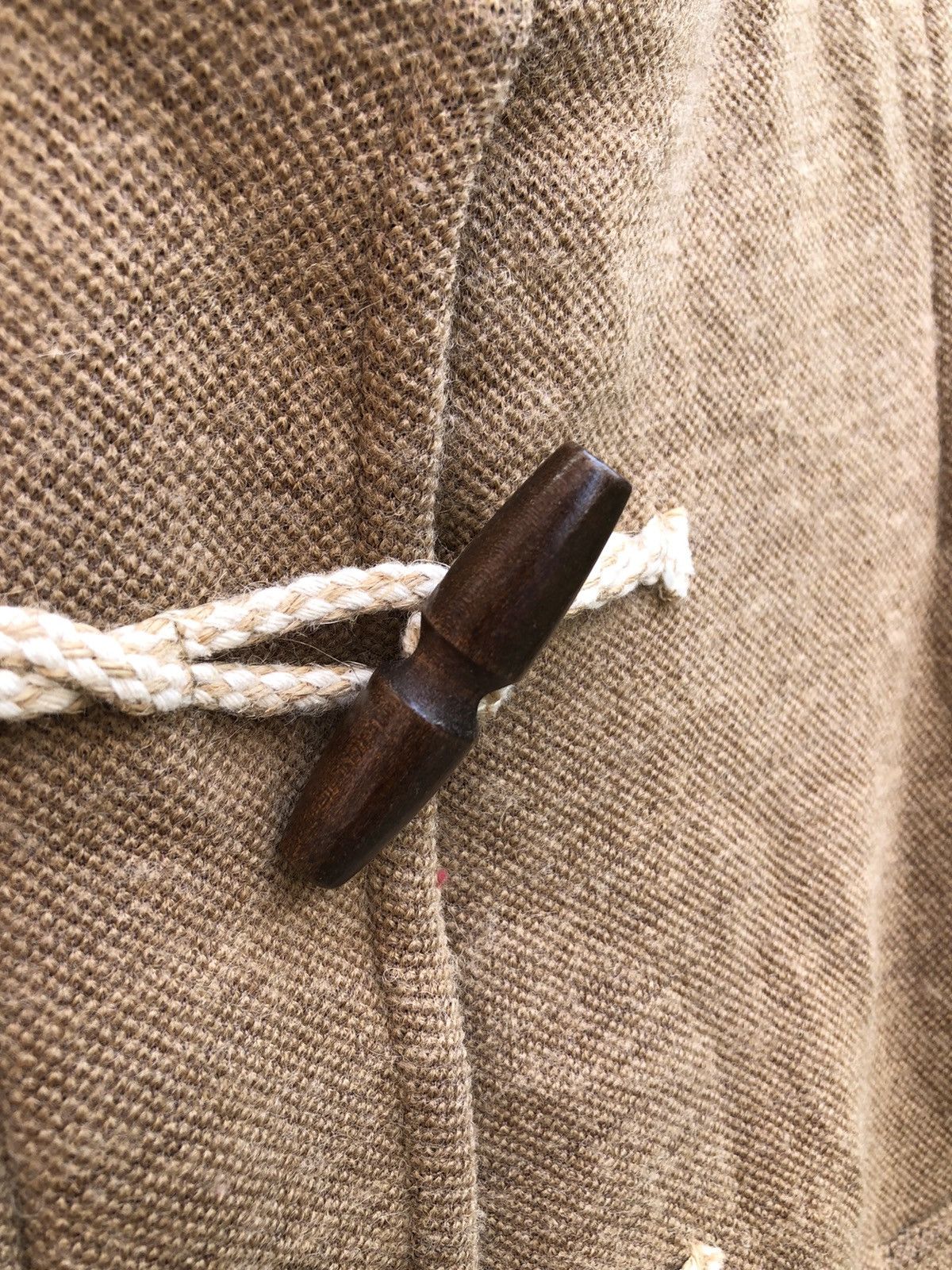 Japanese Brand Vintage 80's Wool Knit Duffle Jacket Hoodie Nice Design Size US XS / EU 42 / 0 - 7 Thumbnail