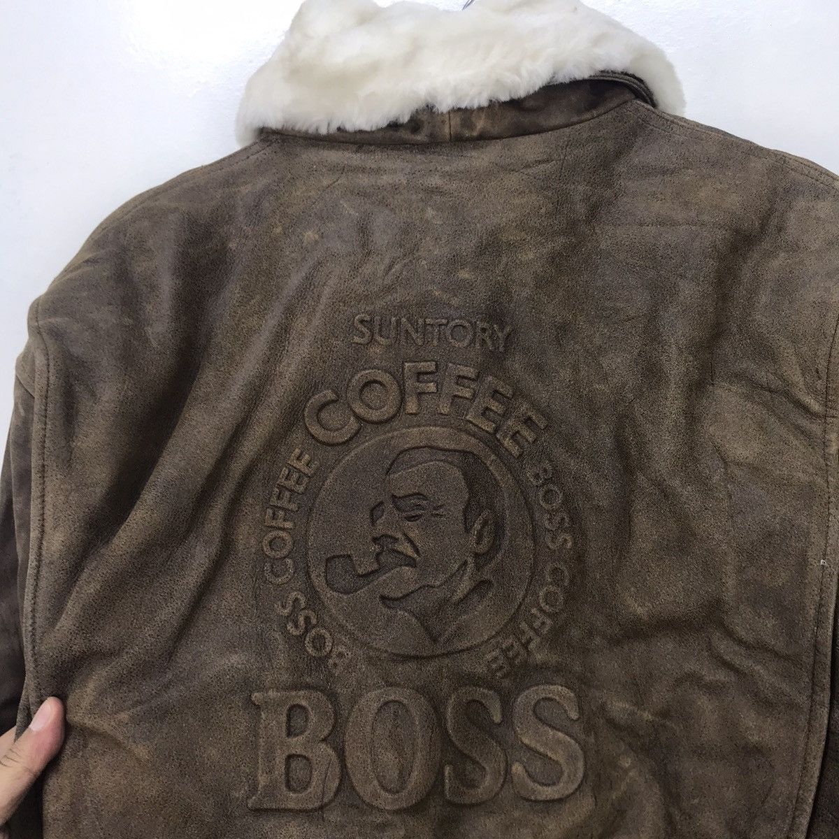 Japanese Brand Suntory Coffee Cowhide Heat Press Logo Leather Jacket Size US M / EU 48-50 / 2 - 12 Thumbnail