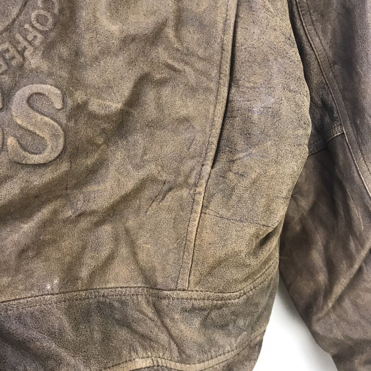 Japanese Brand Suntory Coffee Cowhide Heat Press Logo Leather Jacket Size US M / EU 48-50 / 2 - 14 Thumbnail