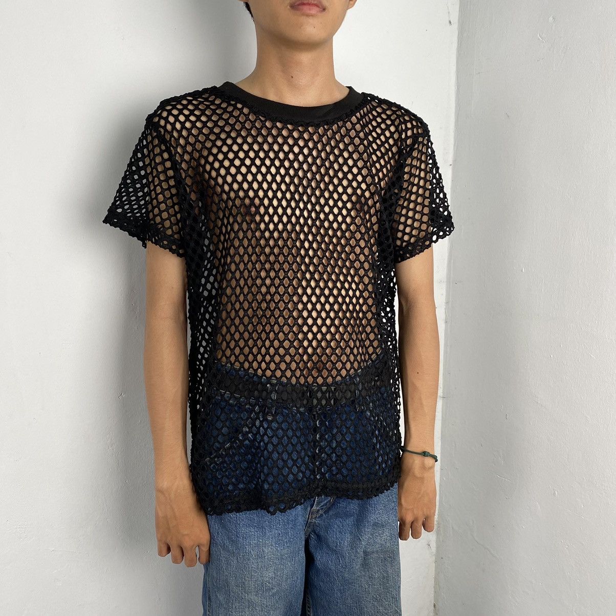 20471120 × Japanese Brand Black Fishnet T-shirt Size US M / EU 48-50 / 2 - 1 Thumbnail