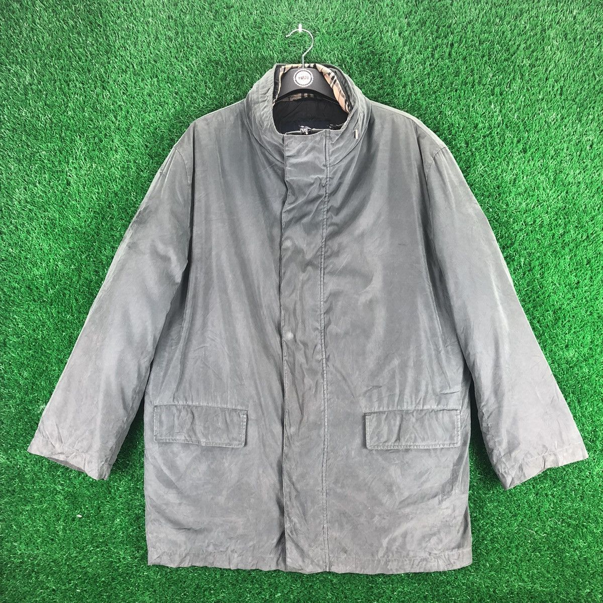 Burberry Vintage 90's Burberry London Long Jacket Nova Check Liner Size US XL / EU 56 / 4 - 1 Thumbnail