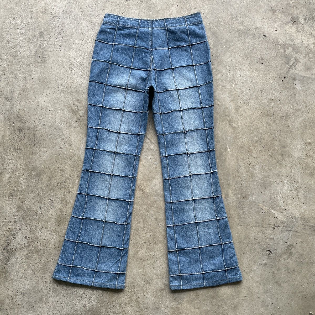 Japanese Brand Vintage Japanese Faded Hagi Patchwork Jeans FLARE Pants Size 29" - 11 Thumbnail