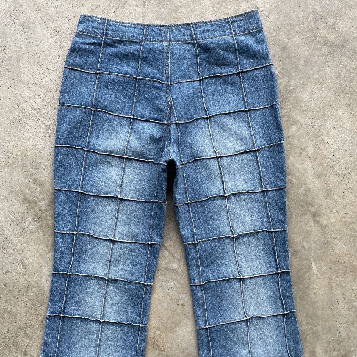 Japanese Brand Vintage Japanese Faded Hagi Patchwork Jeans FLARE Pants Size 29" - 9 Thumbnail