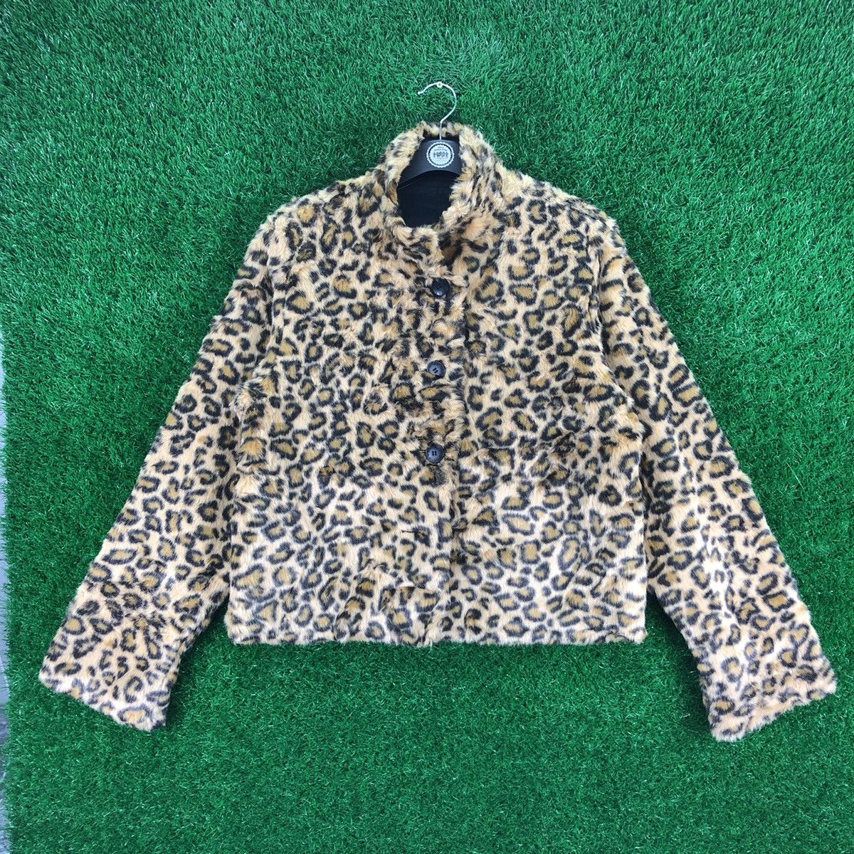Japanese Brand Vintage 90's Leopard Faux Fur Reversible Jacket Button up Size US S / EU 44-46 / 1 - 1 Thumbnail